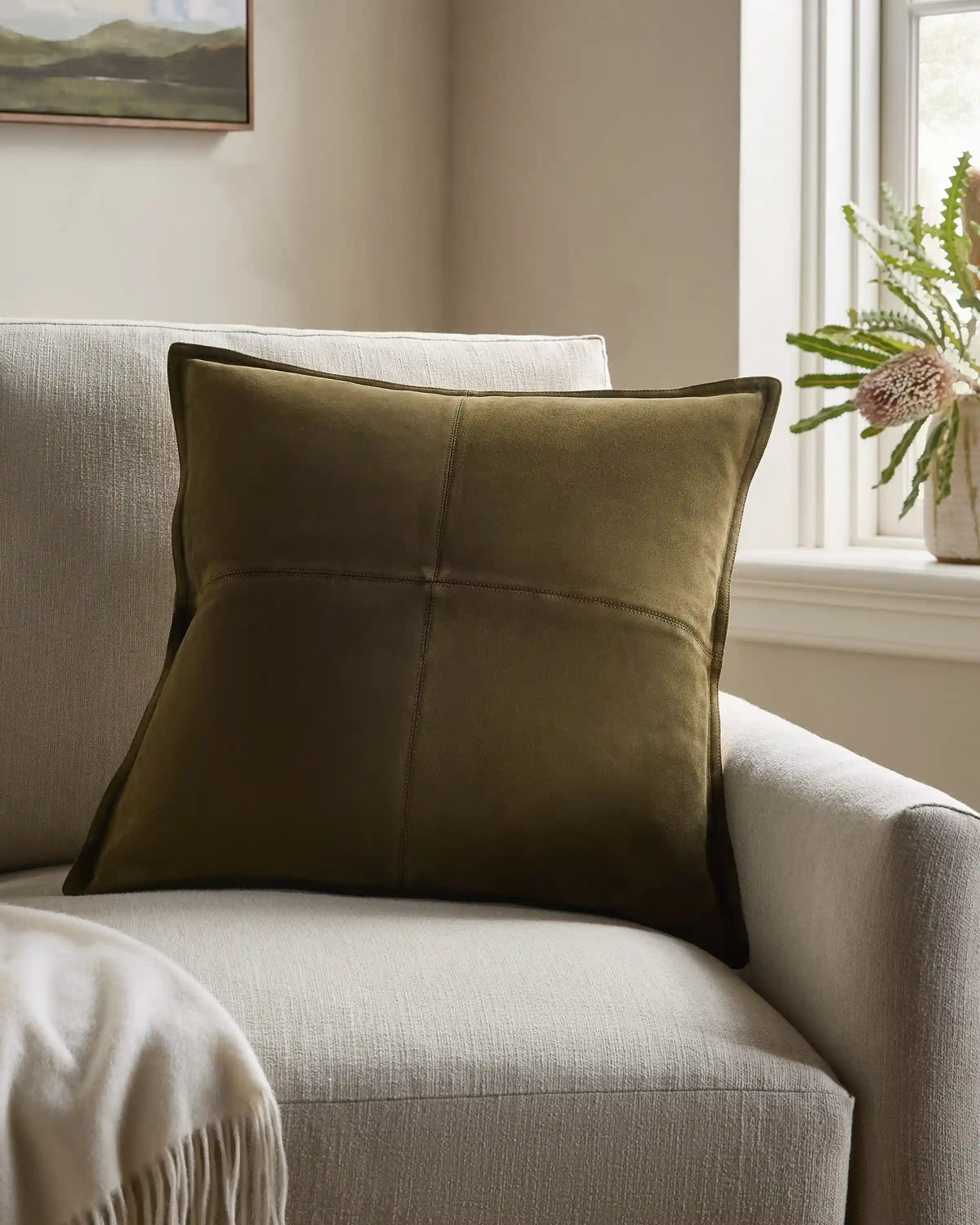 Pieced Suede Pillow Cover (Set of 2)