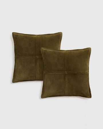 Pieced Suede Pillow Cover (Set of 2)