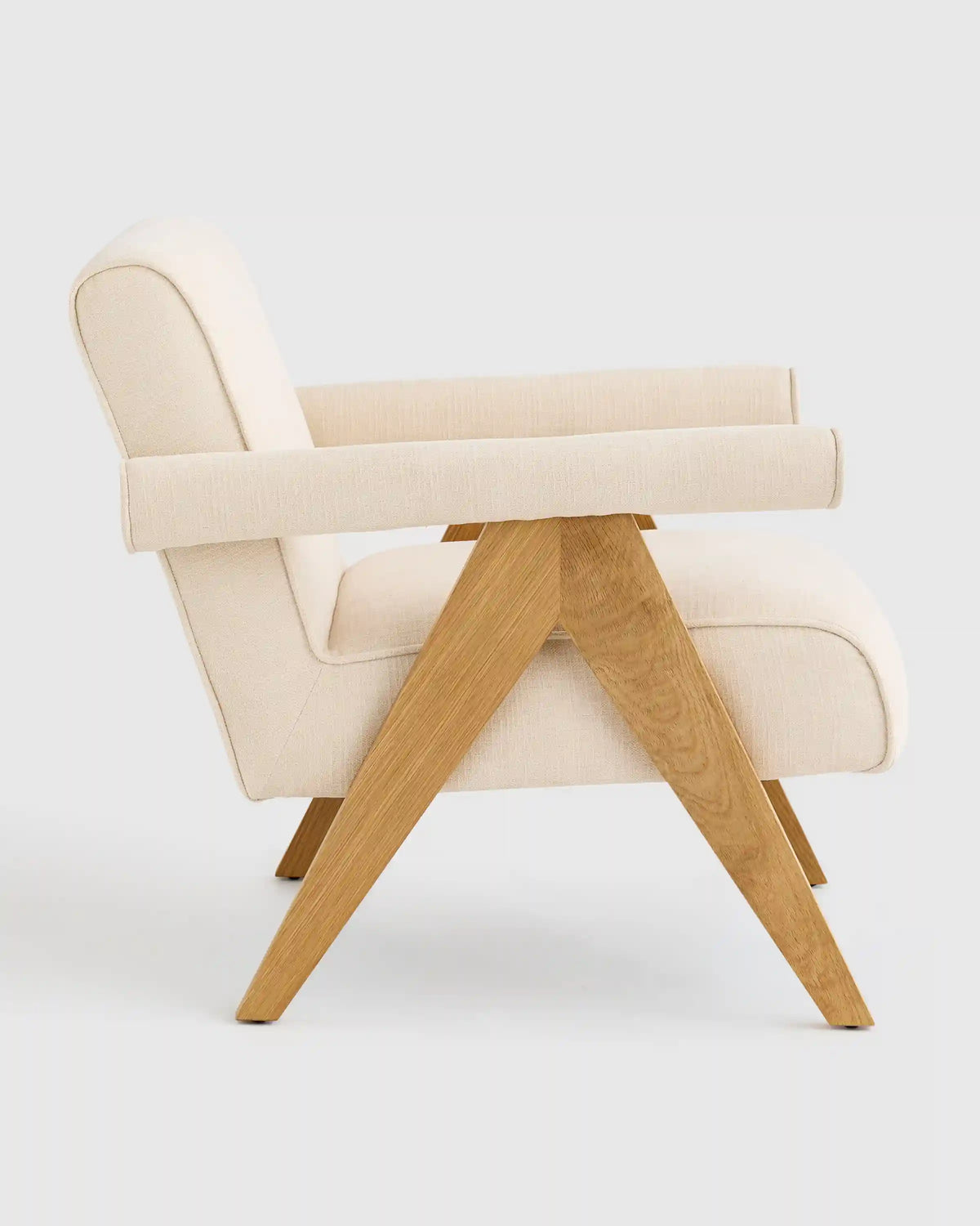Solid Wood and Performance Chenille V-Leg Chair