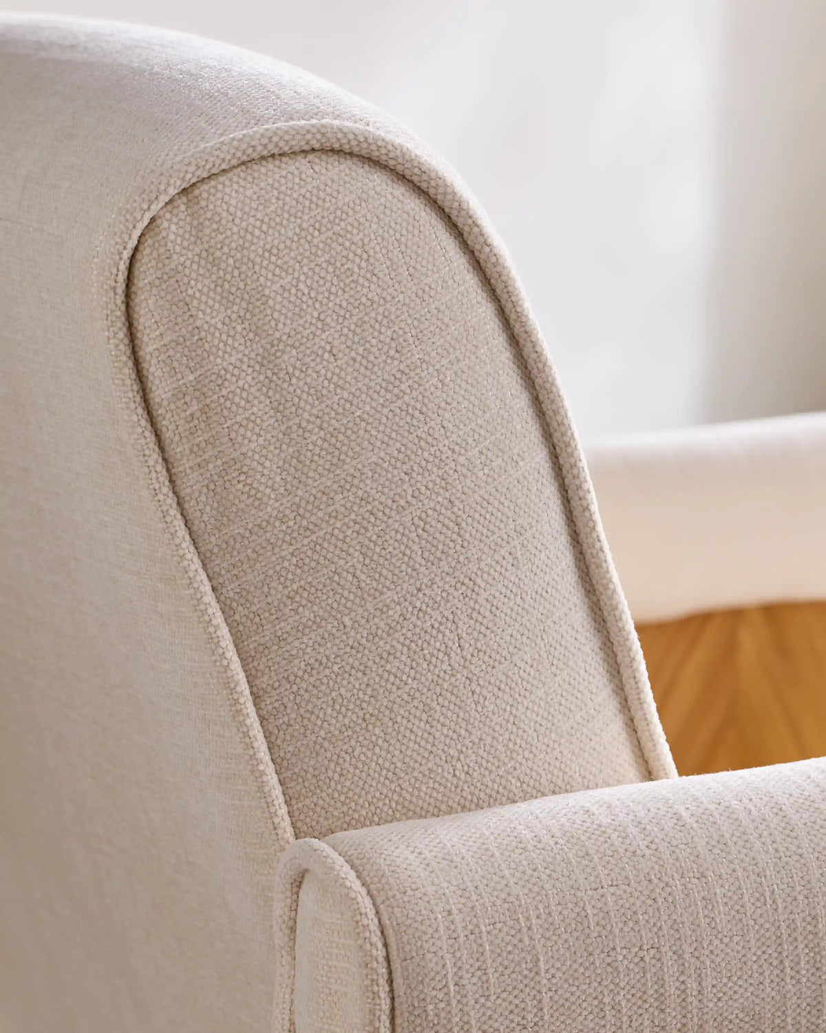 Solid Wood and Performance Chenille V-Leg Chair