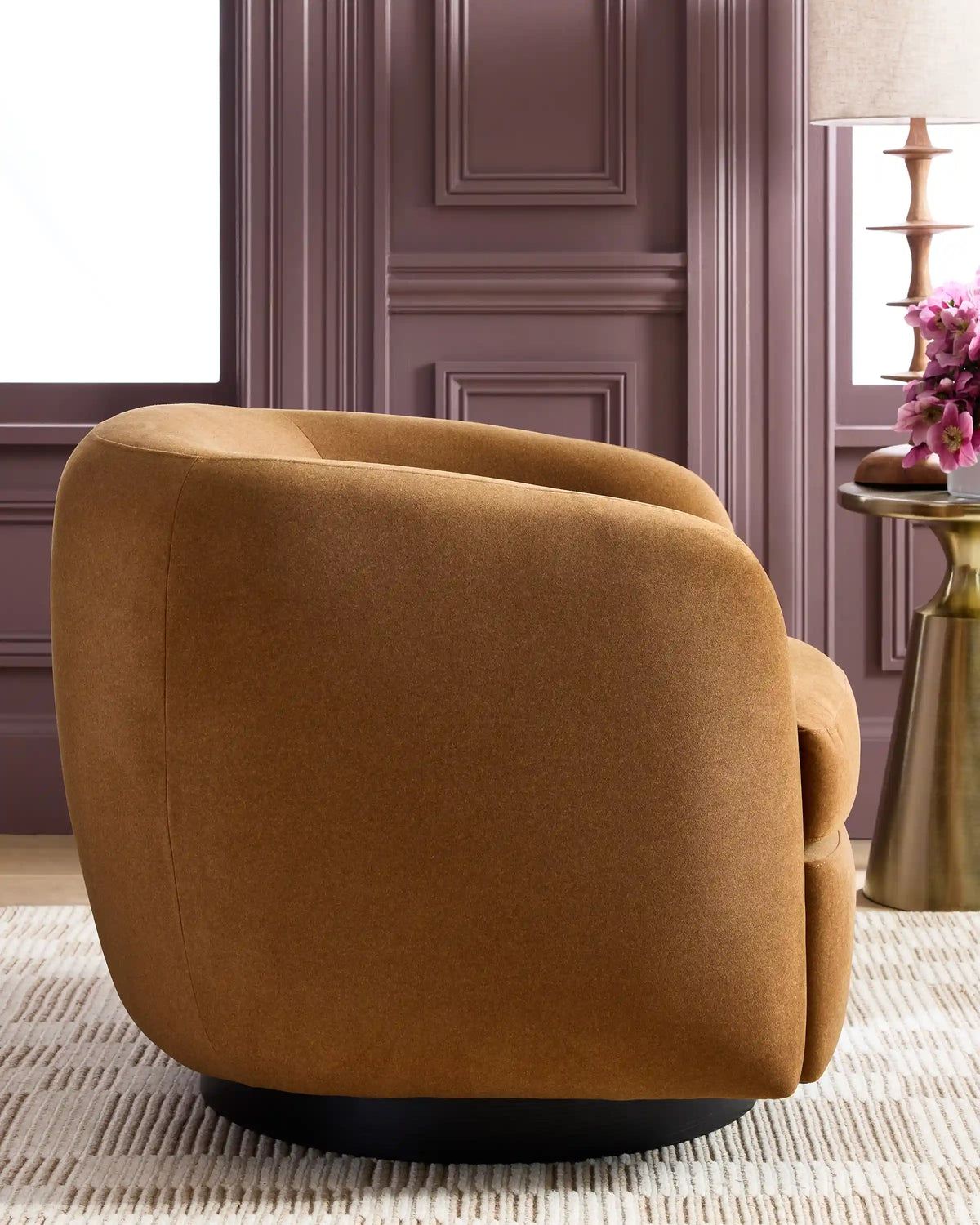 Performance Velvet Swivel Chair