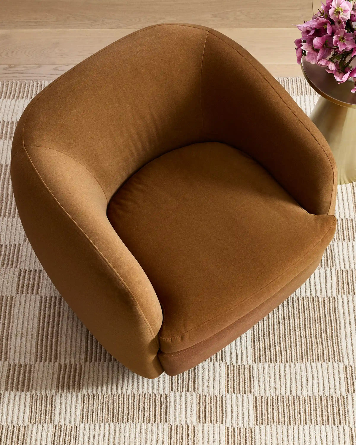 Performance Velvet Swivel Chair