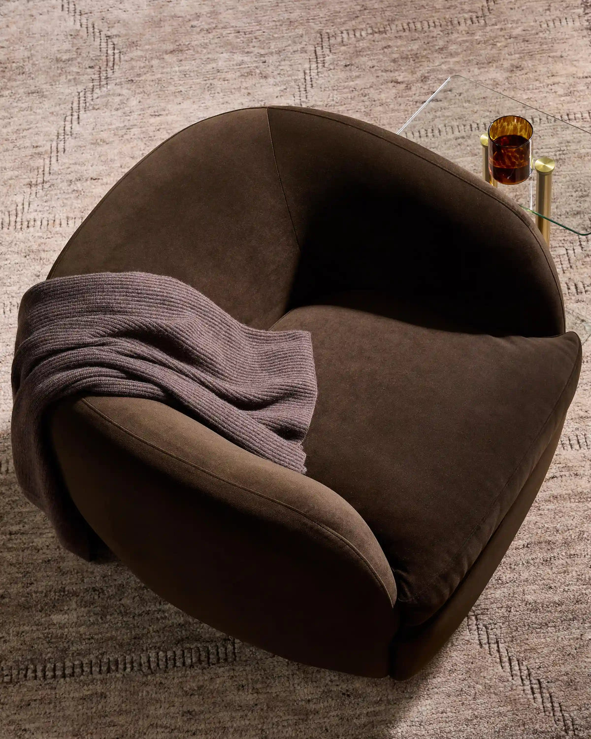 Performance Velvet Swivel Chair