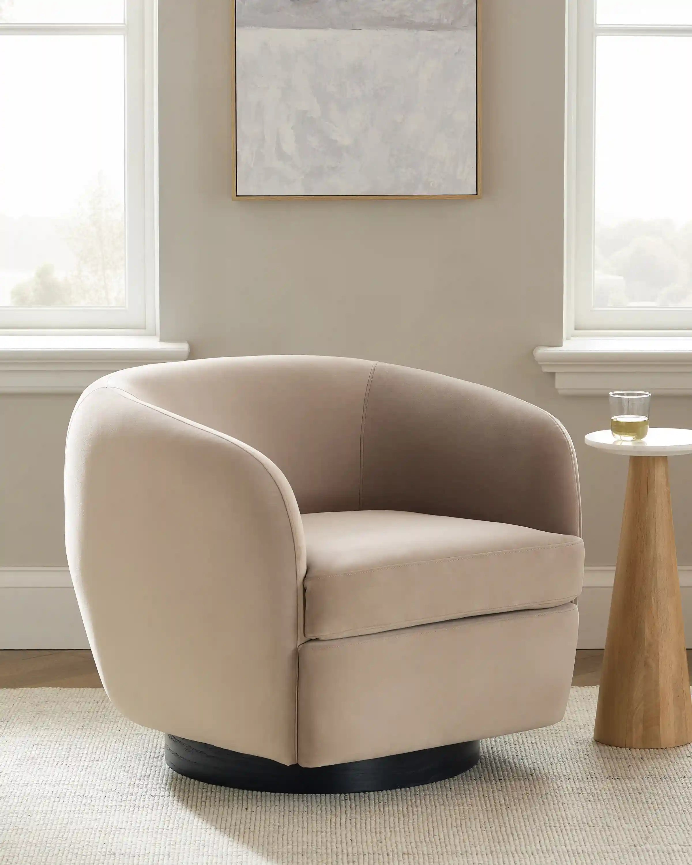 Performance Velvet Swivel Chair