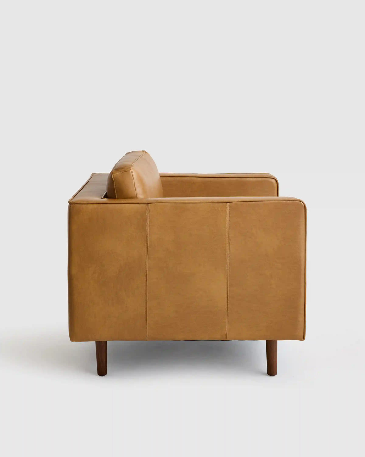 Italian Leather Midcentury Accent Chair