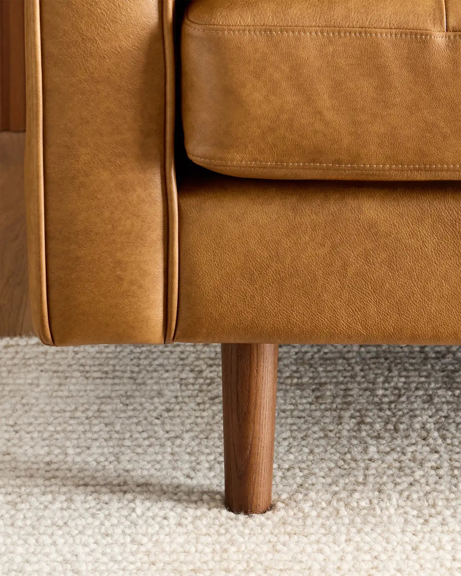 Italian Leather Midcentury Sofa