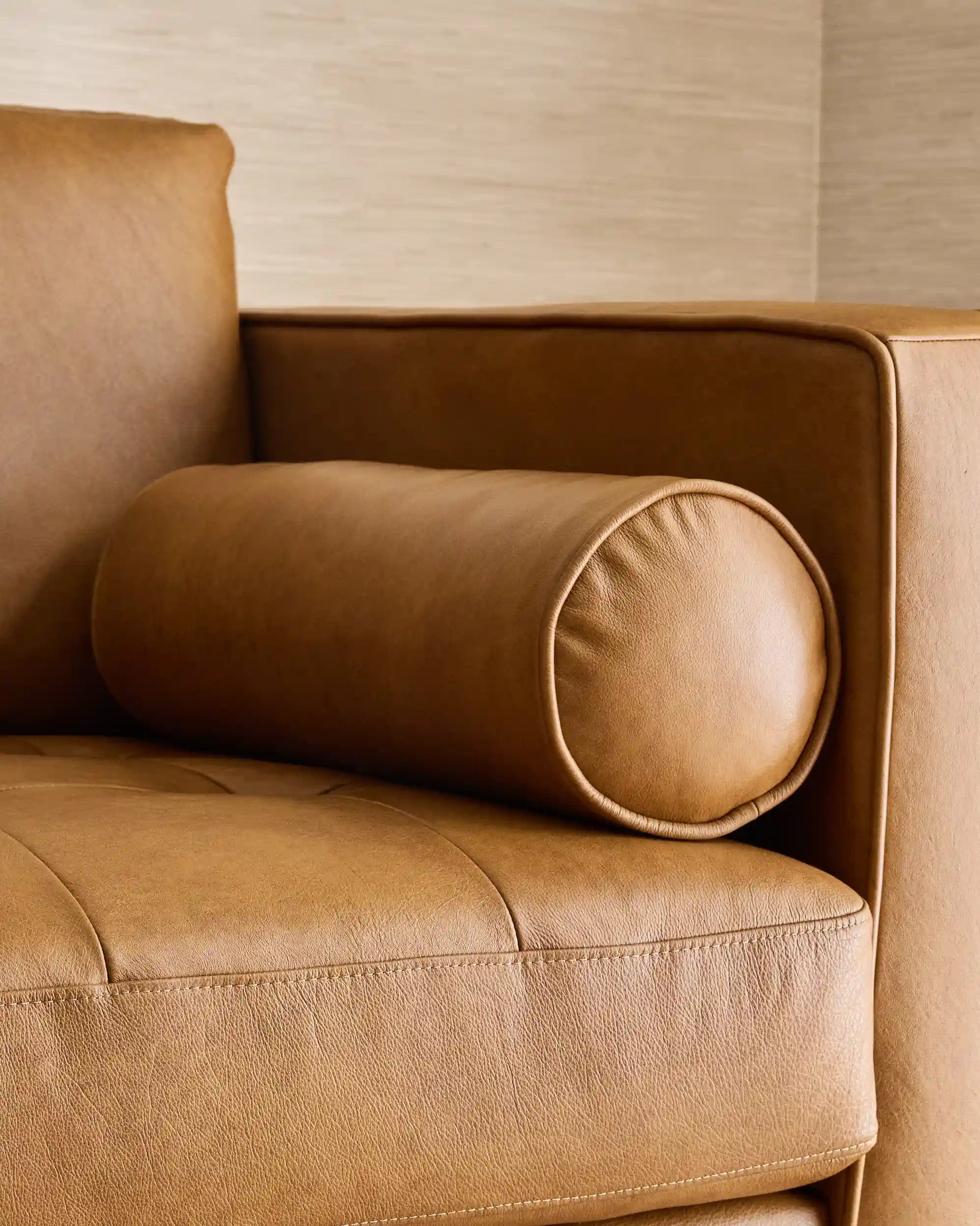 Italian Leather Midcentury Sofa