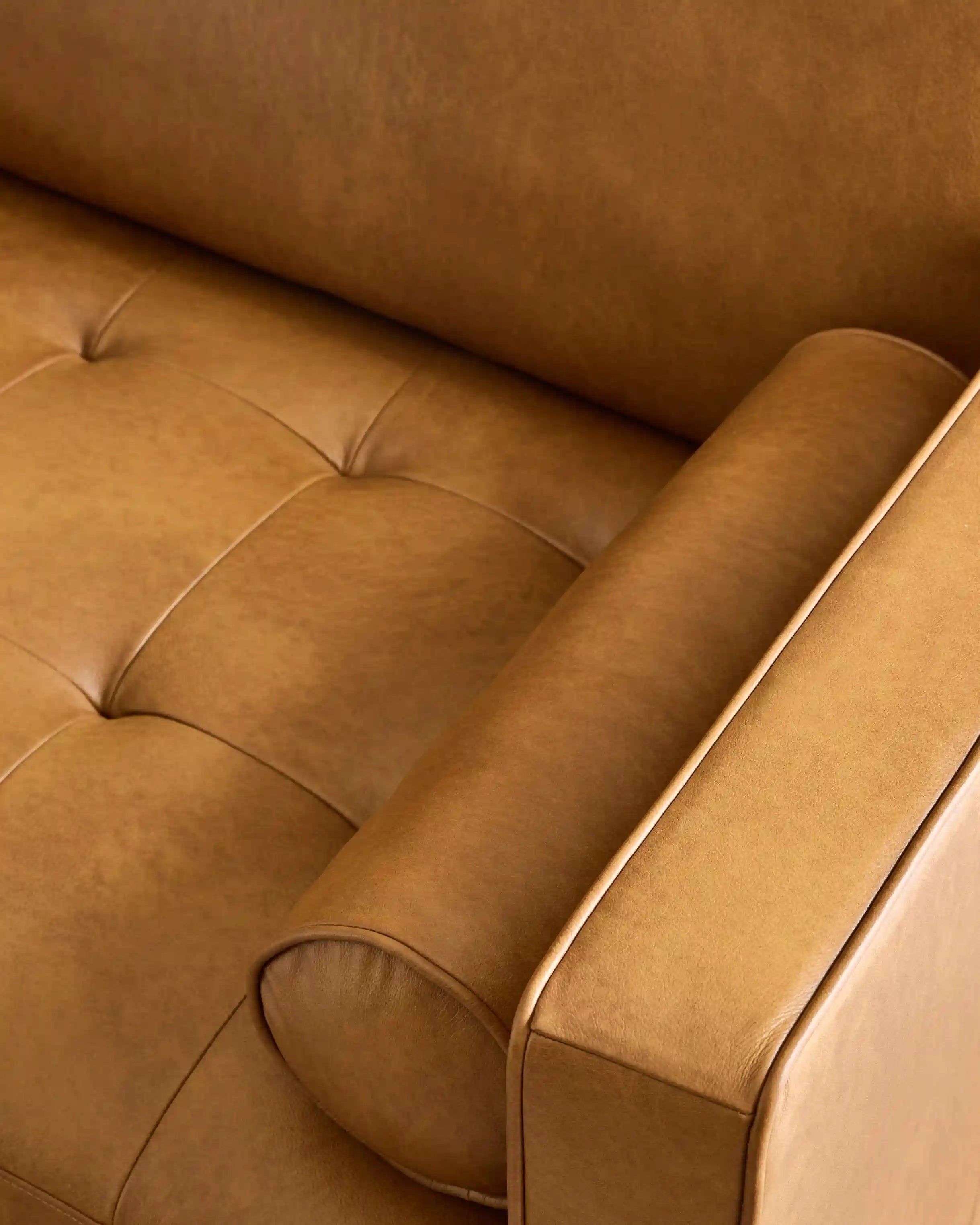 Italian Leather Midcentury Sofa