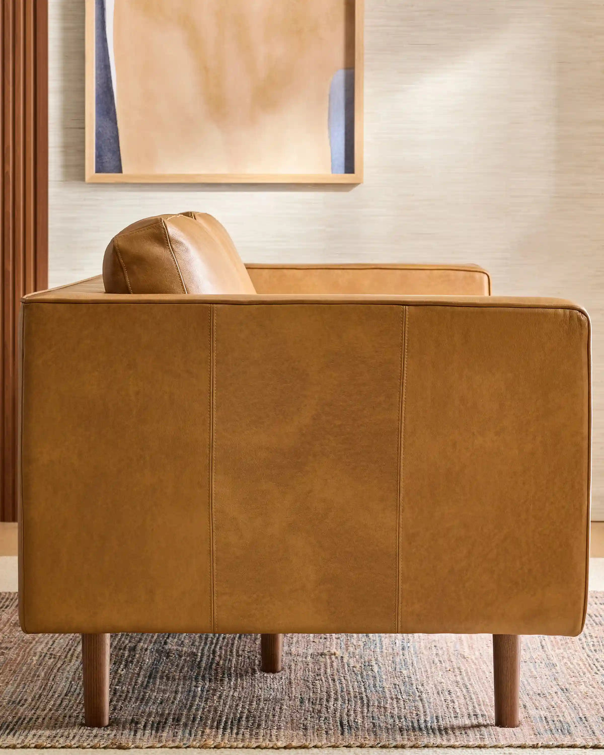 Italian Leather Midcentury Sofa