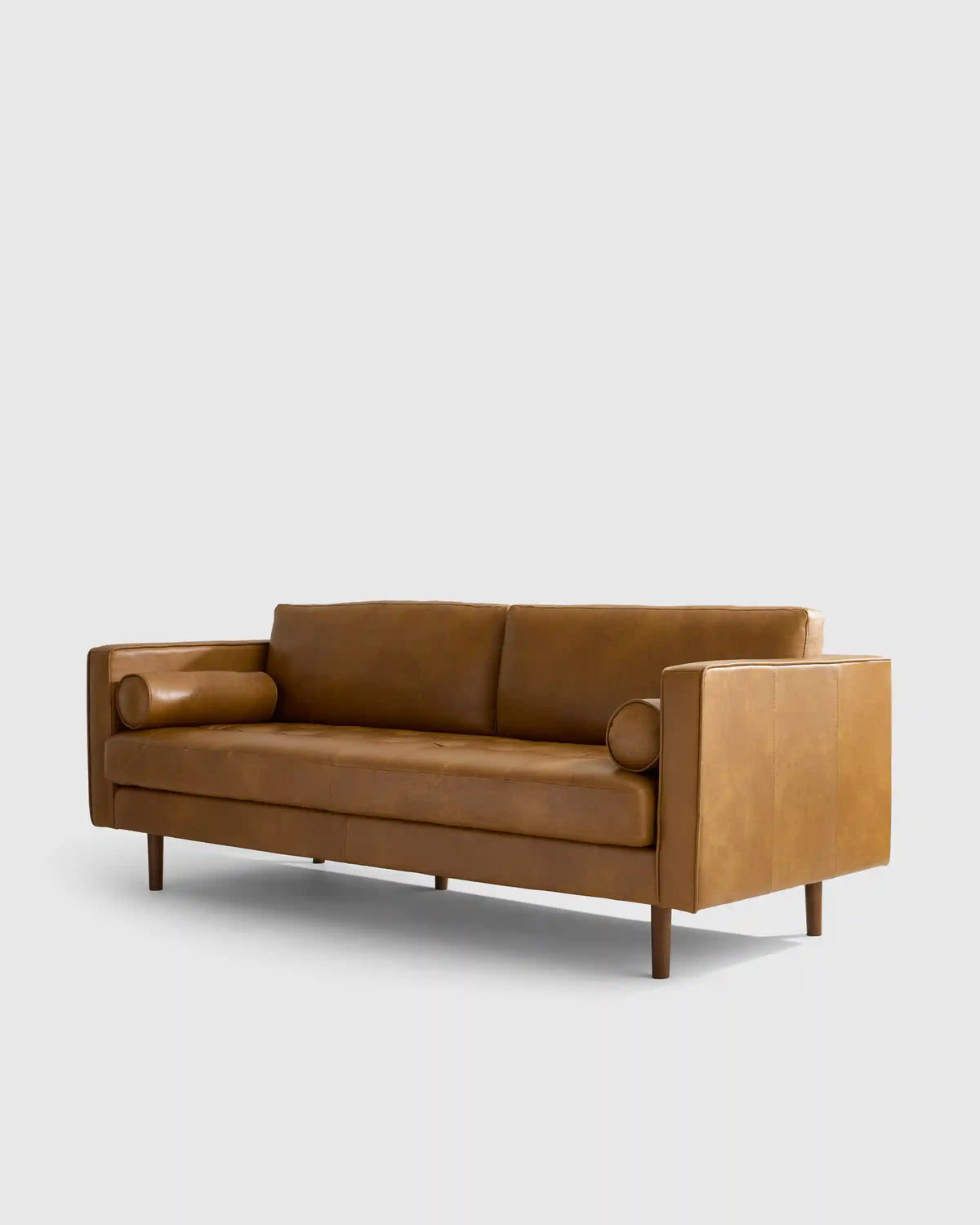 Italian Leather Midcentury Sofa
