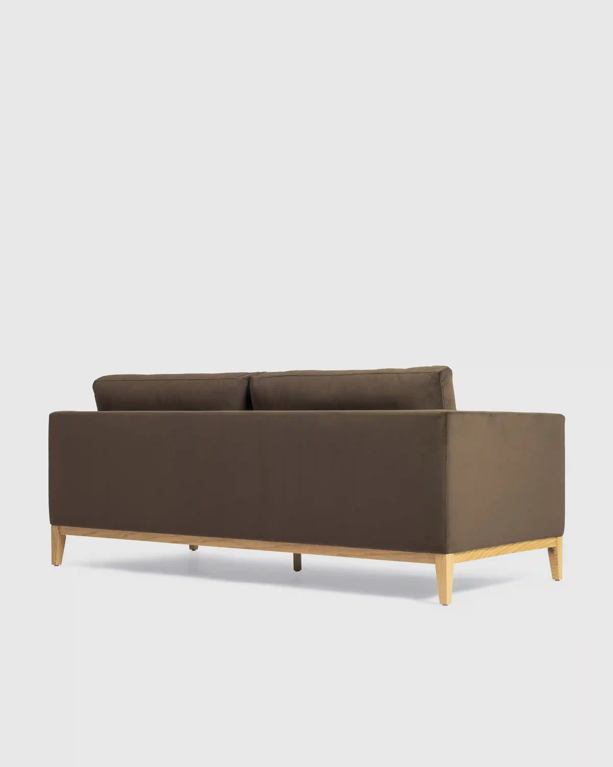 Performance Velvet Sofa with Solid Oak Base