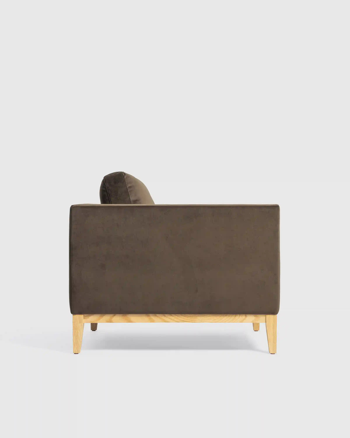 Performance Velvet Accent Chair with Solid Oak Base