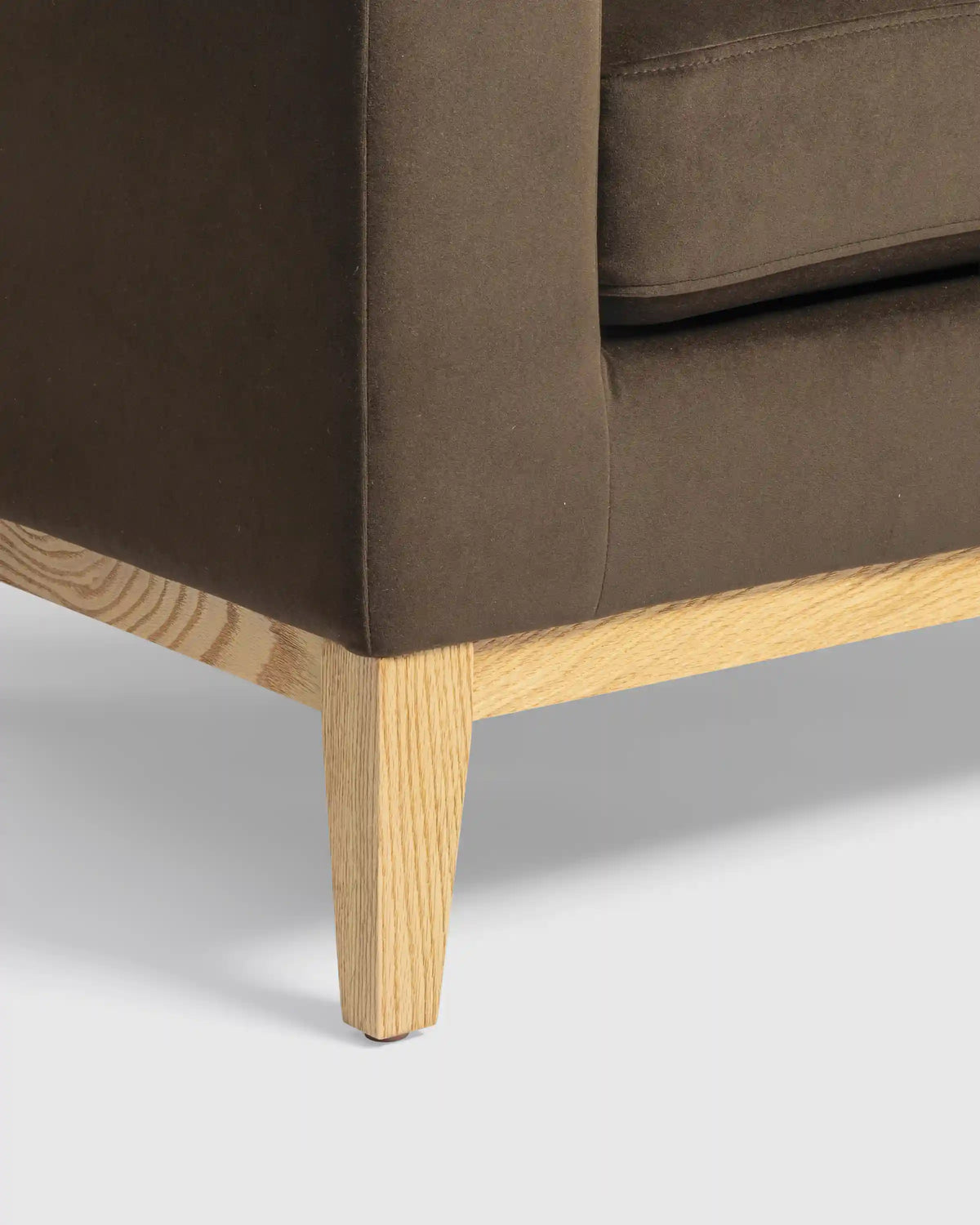 Performance Velvet Accent Chair with Solid Oak Base
