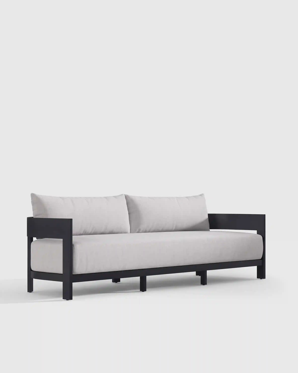 Curved Powder-Coated Aluminum Outdoor Sofa