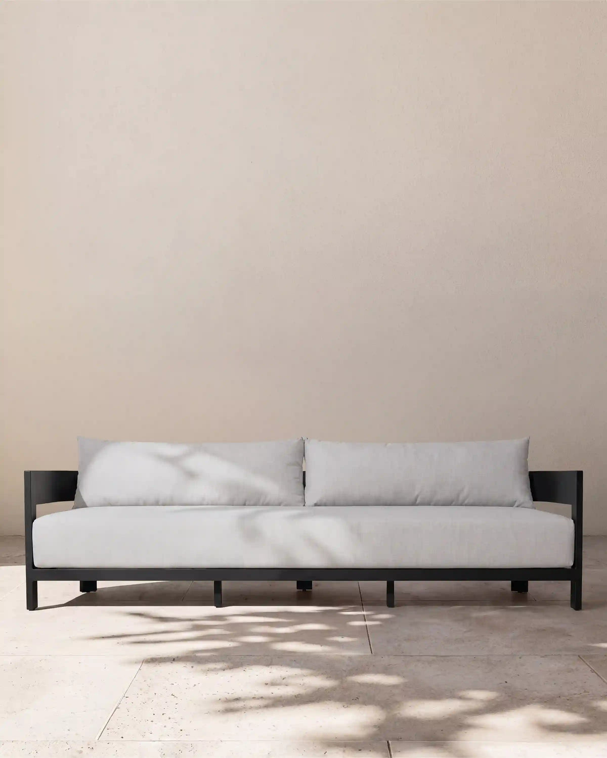 Curved Powder-Coated Aluminum Outdoor Sofa