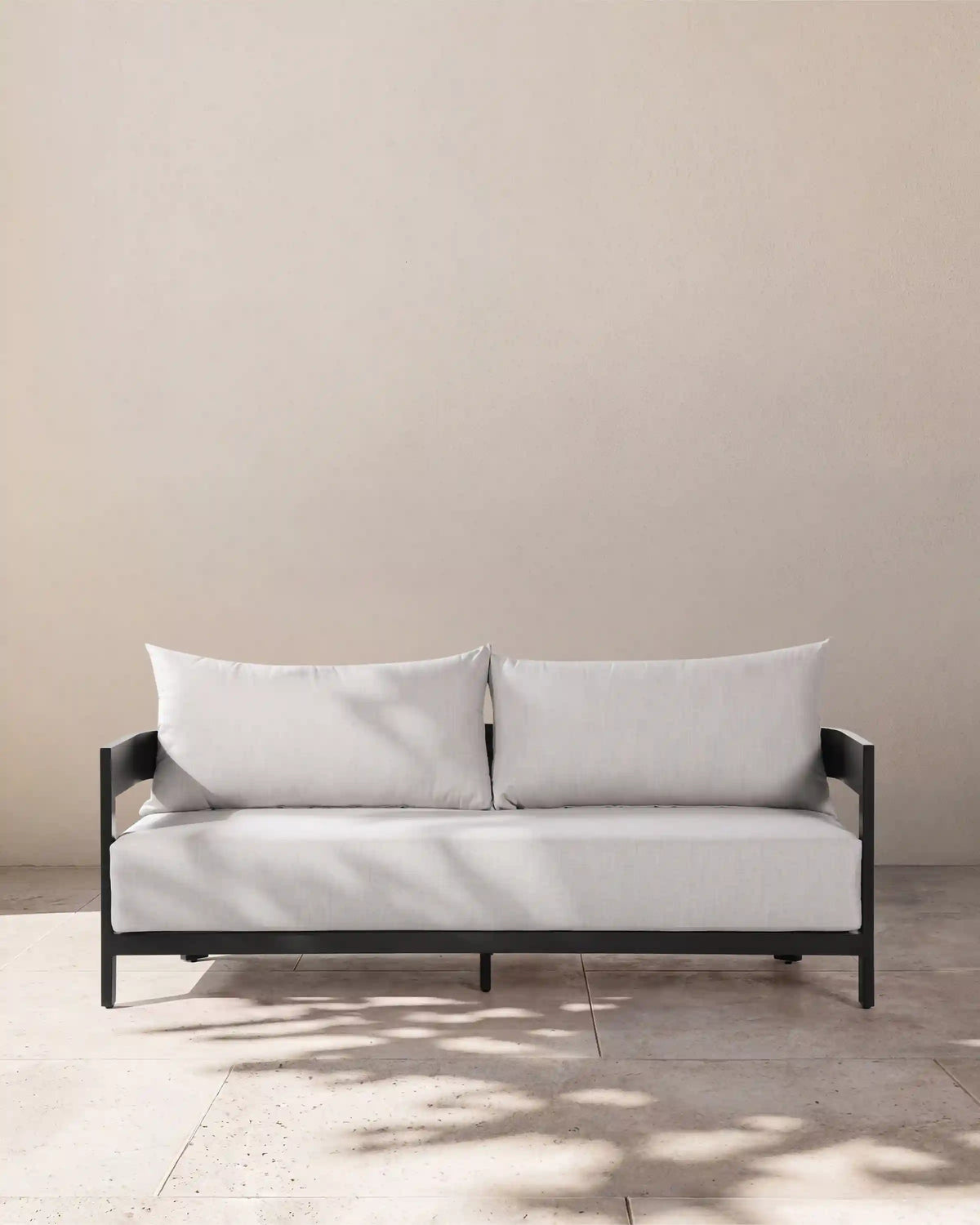 Curved Powder-Coated Aluminum Outdoor Sofa