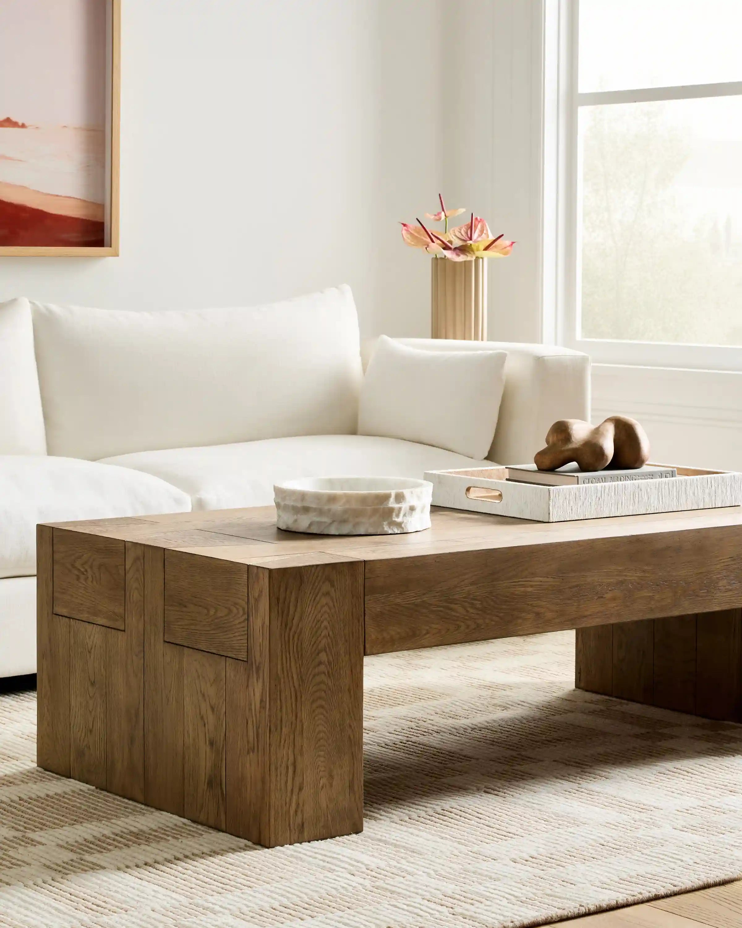 Reclaimed Oak Waterfall Coffee Table