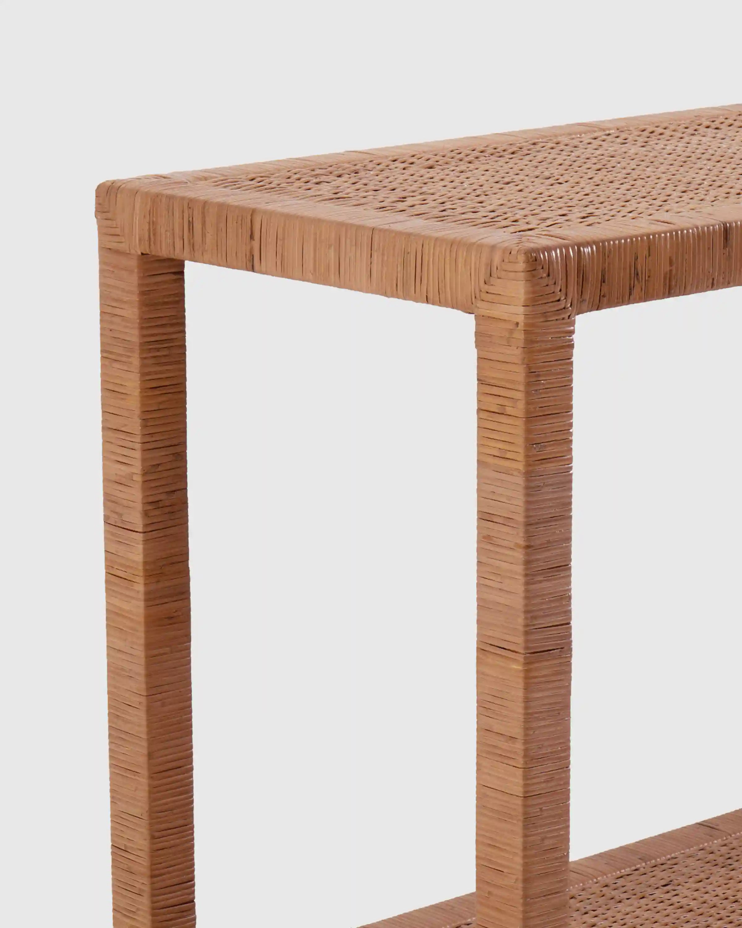 Handwoven Rattan Console Table