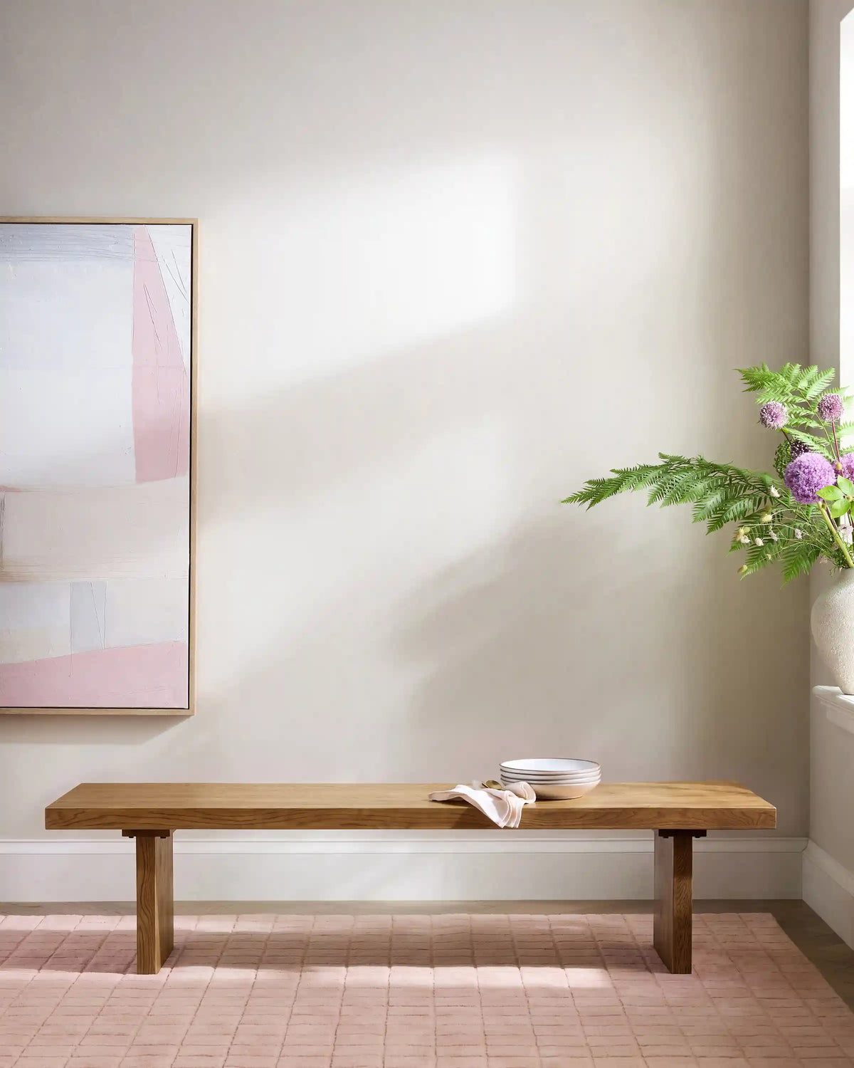 Solid Wood Plank Dining Bench