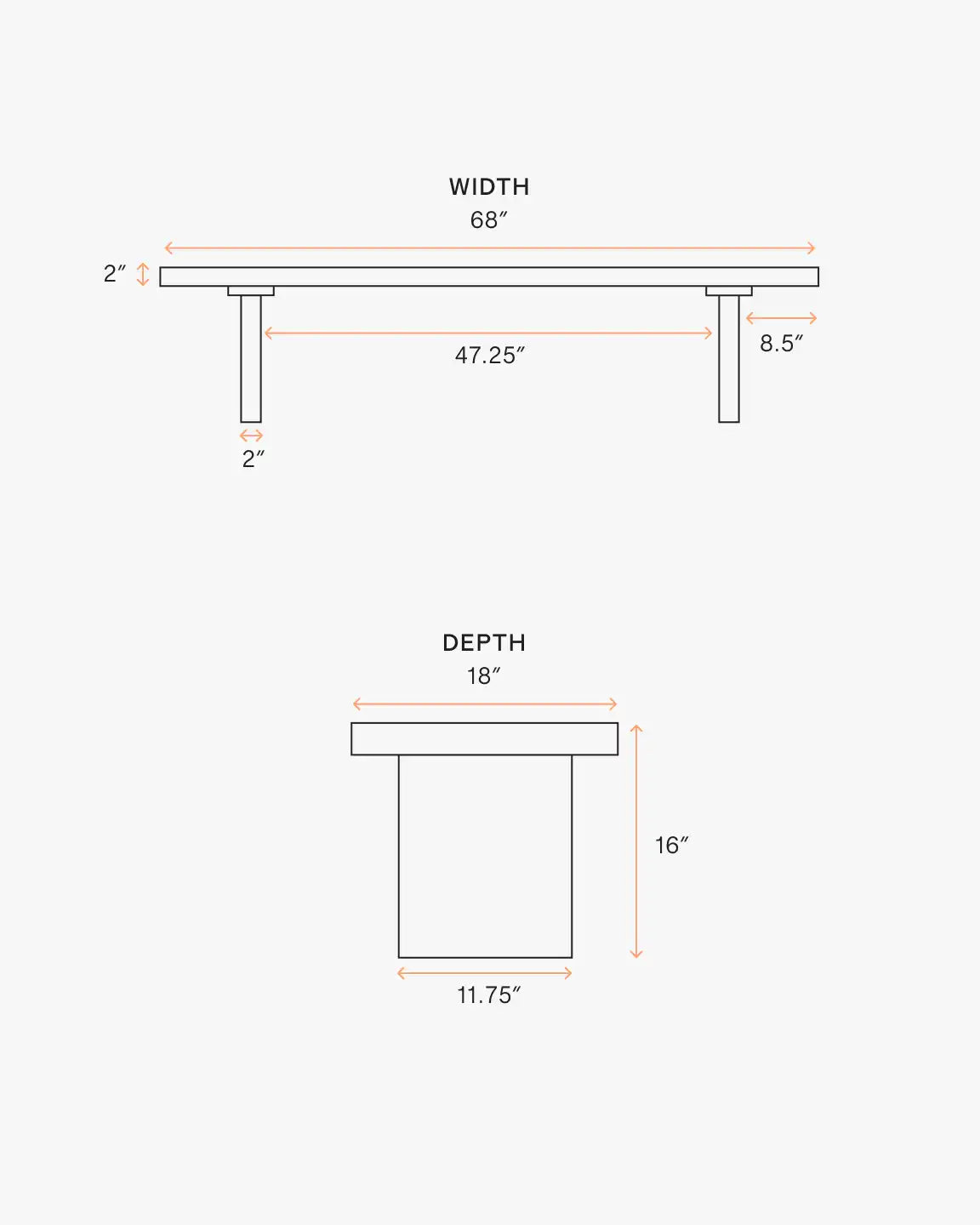Solid Wood Plank Dining Bench