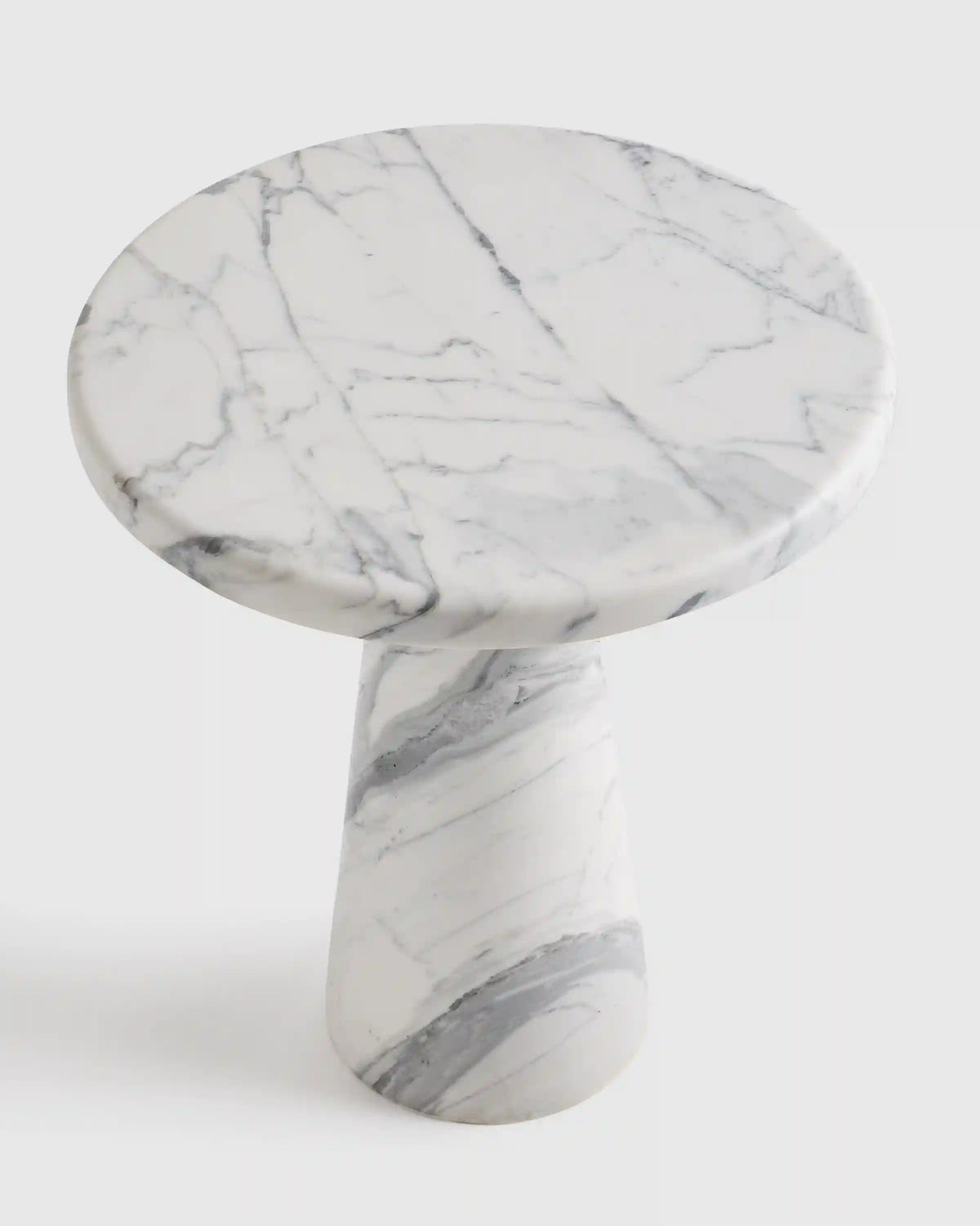 Italian Marble Pedestal End Table