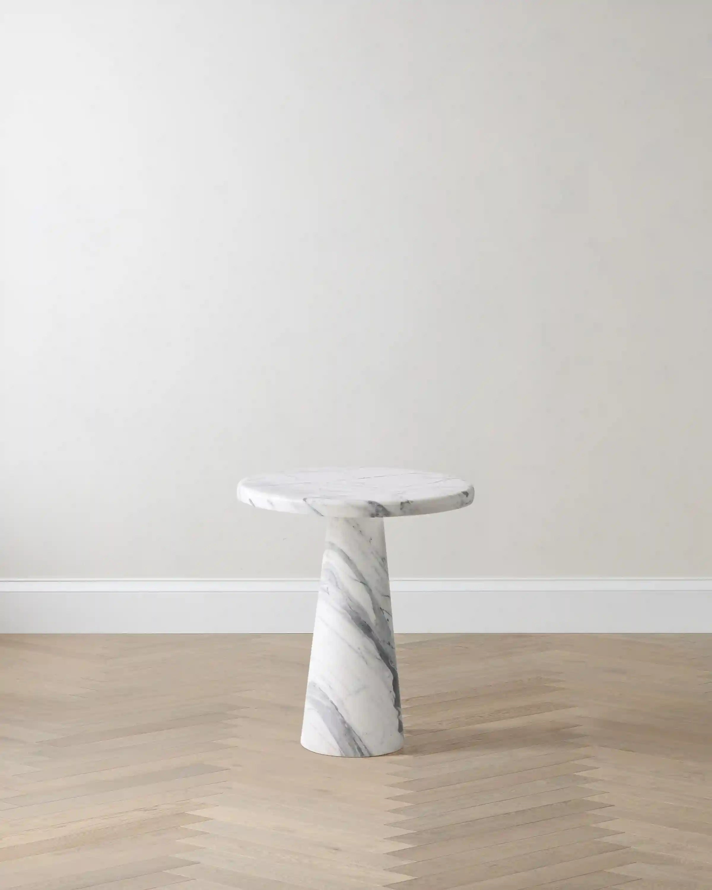 Italian Marble Pedestal End Table