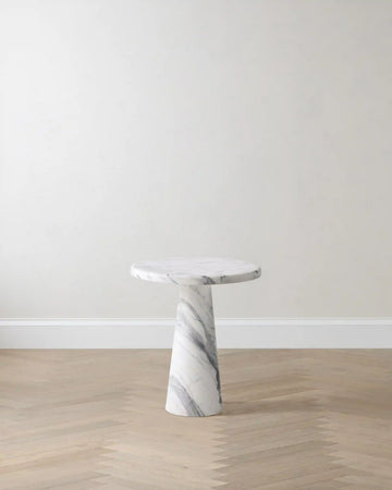 Italian Marble Pedestal End Table