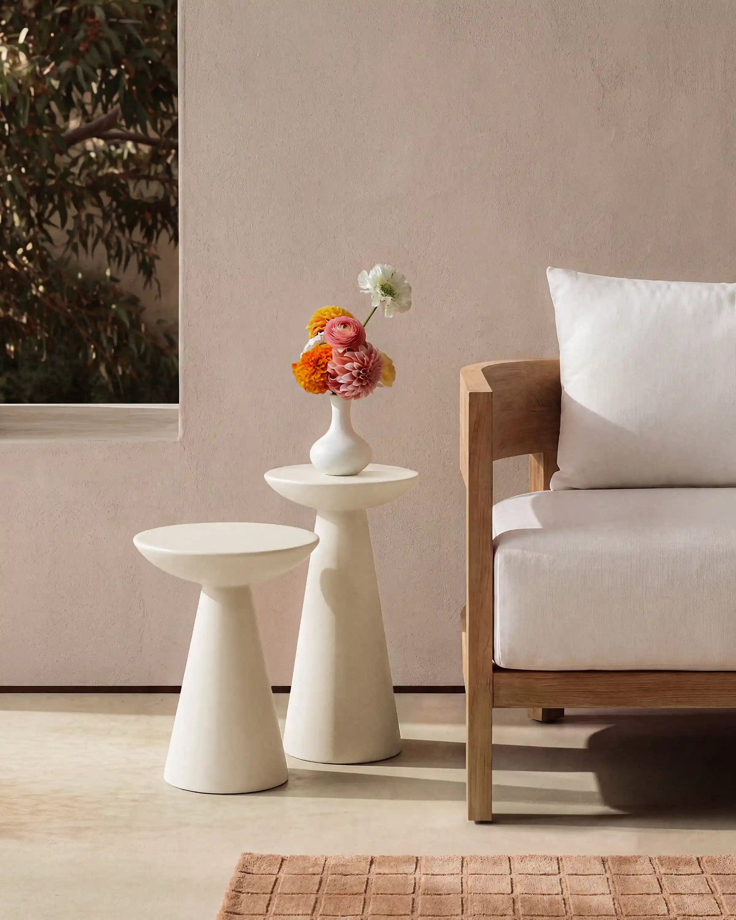 Concrete Nesting Indoor/Outdoor End Tables (Set of 2)