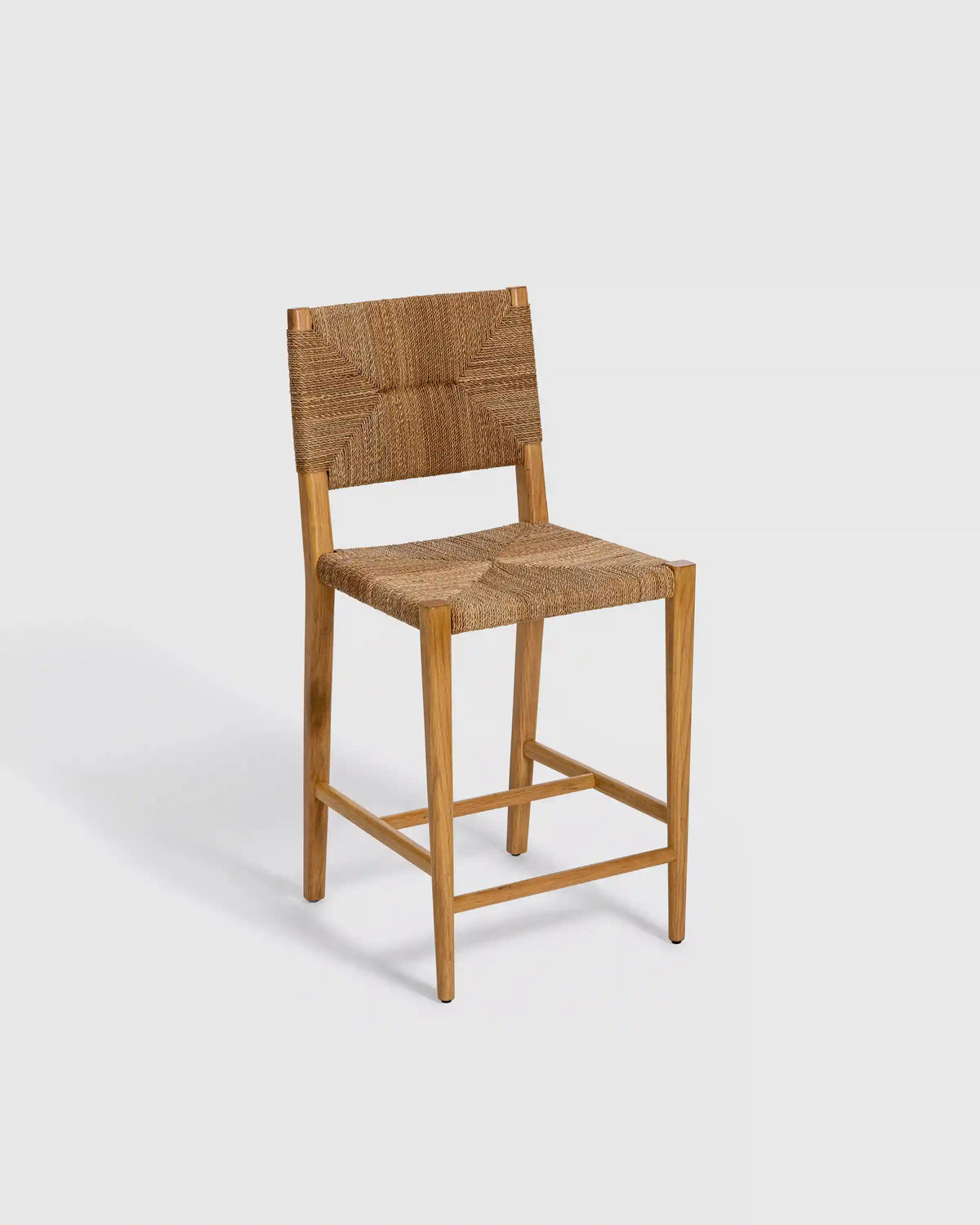 Woven Stool with Solid Oak Frame