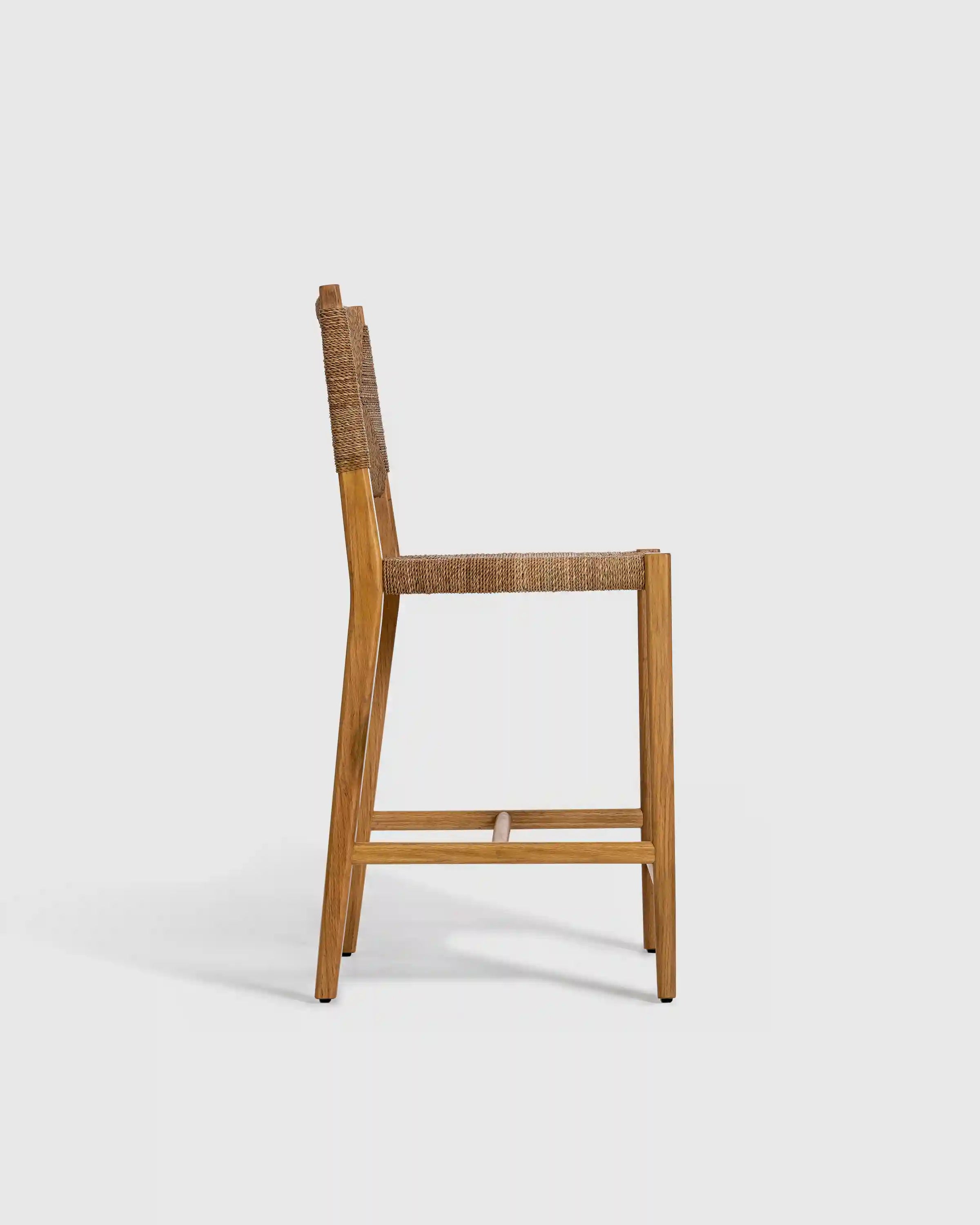 Woven Stool with Solid Oak Frame