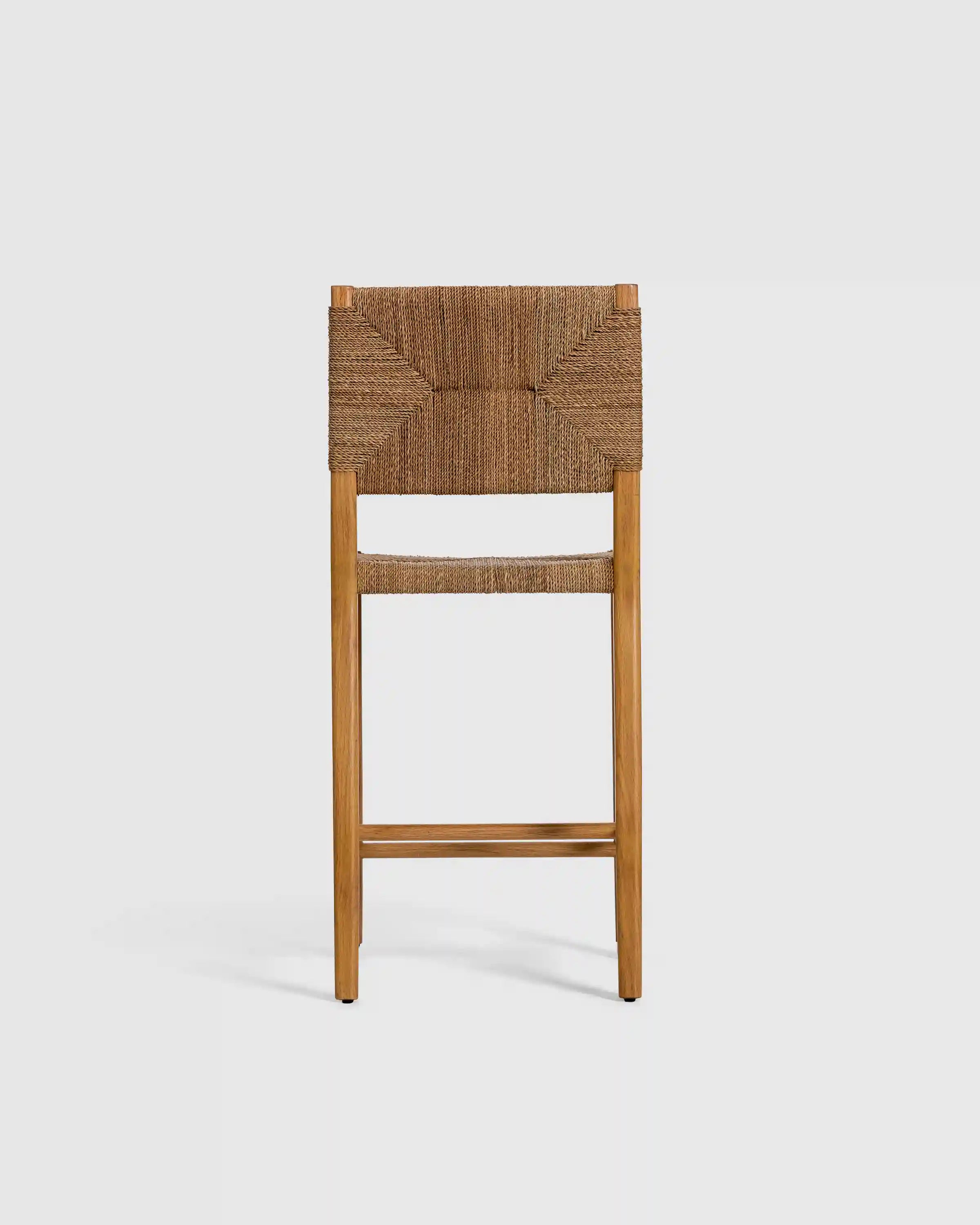 Woven Stool with Solid Oak Frame
