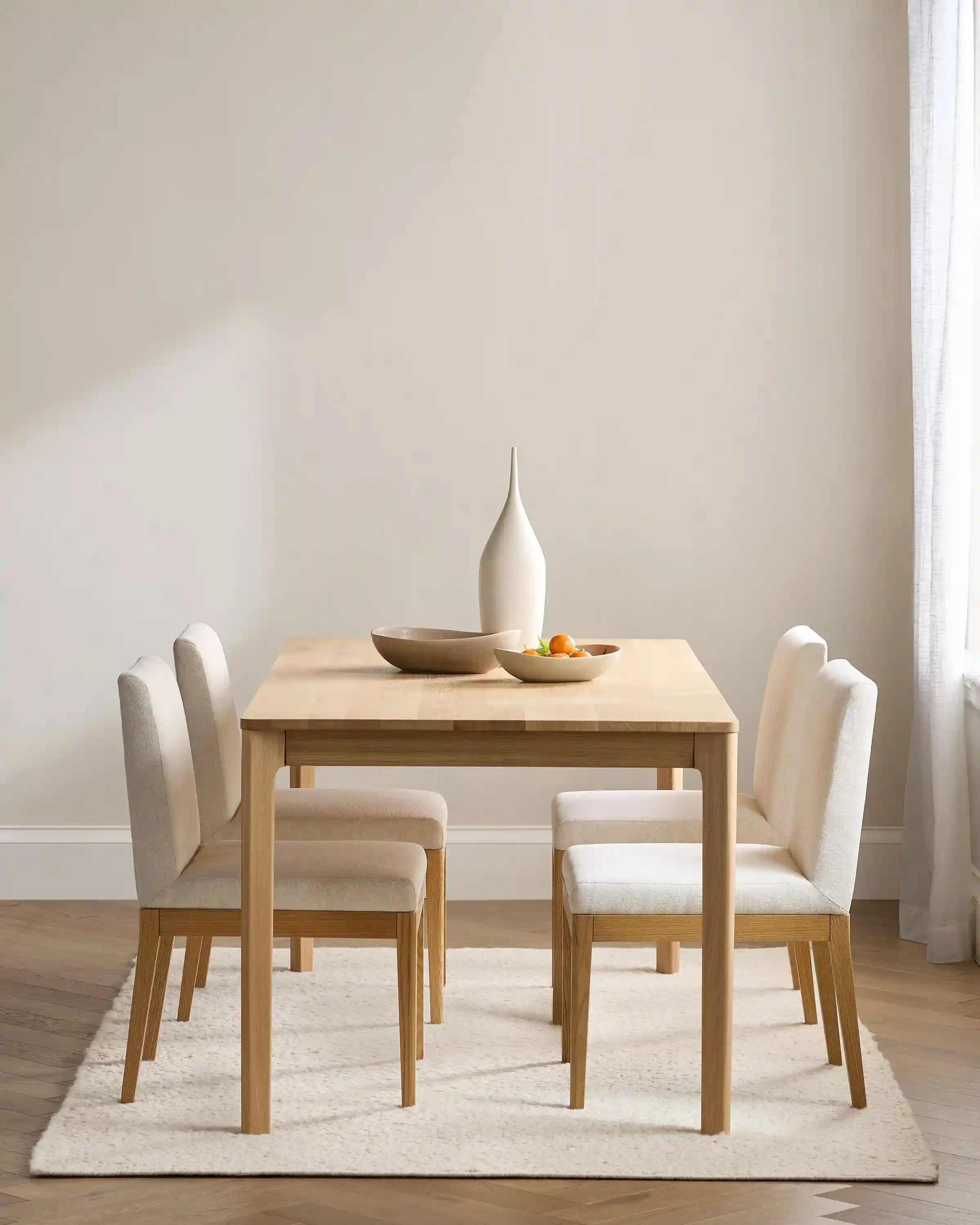 Performance Fabric Dining Chair with Solid Oak Legs (Set of 2)