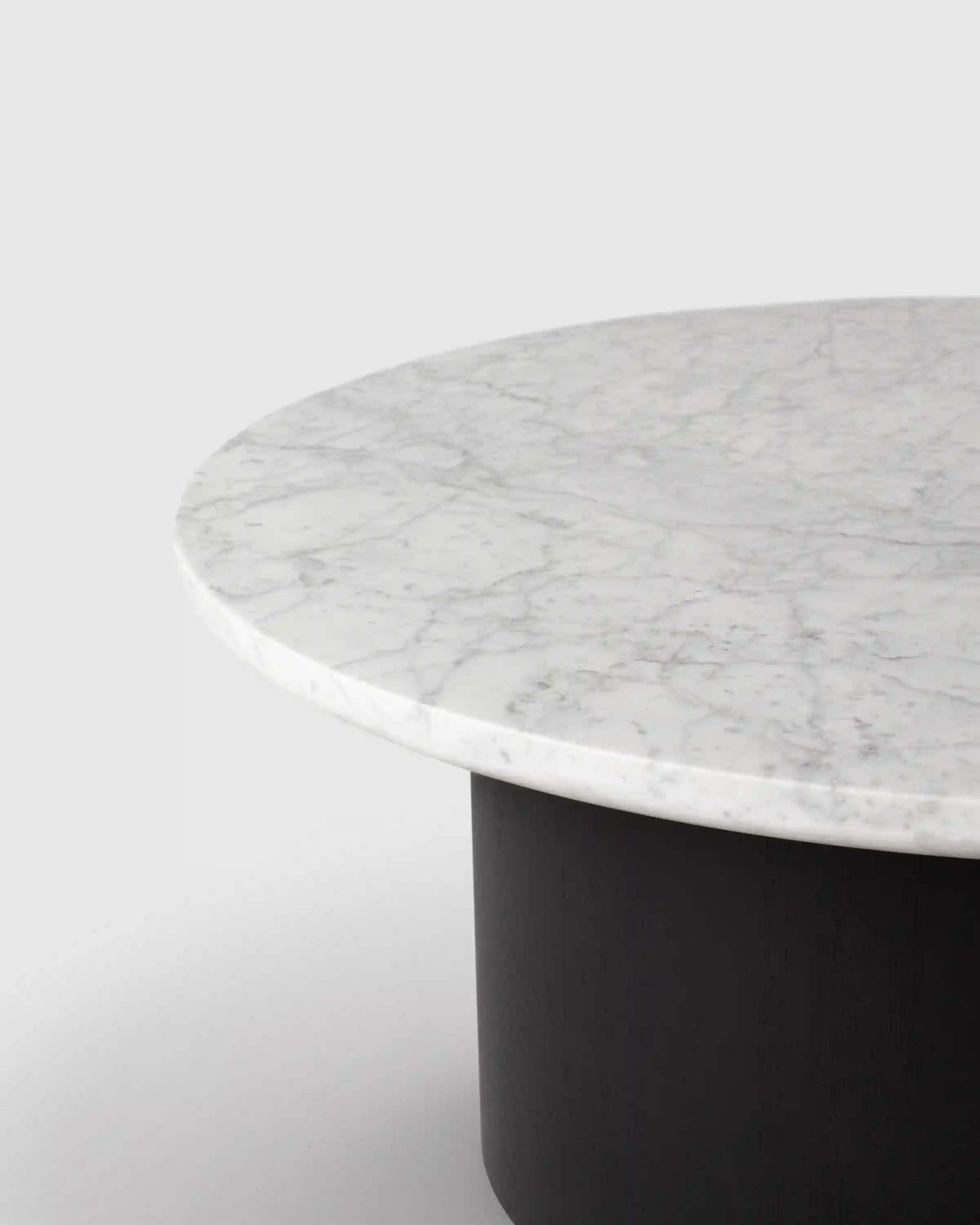 Marble and Oak Double Pedestal Coffee Table