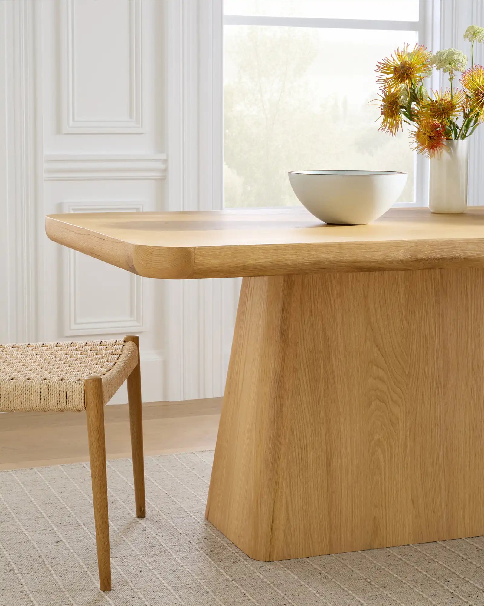 Rustic Oak Plinth Dining Table