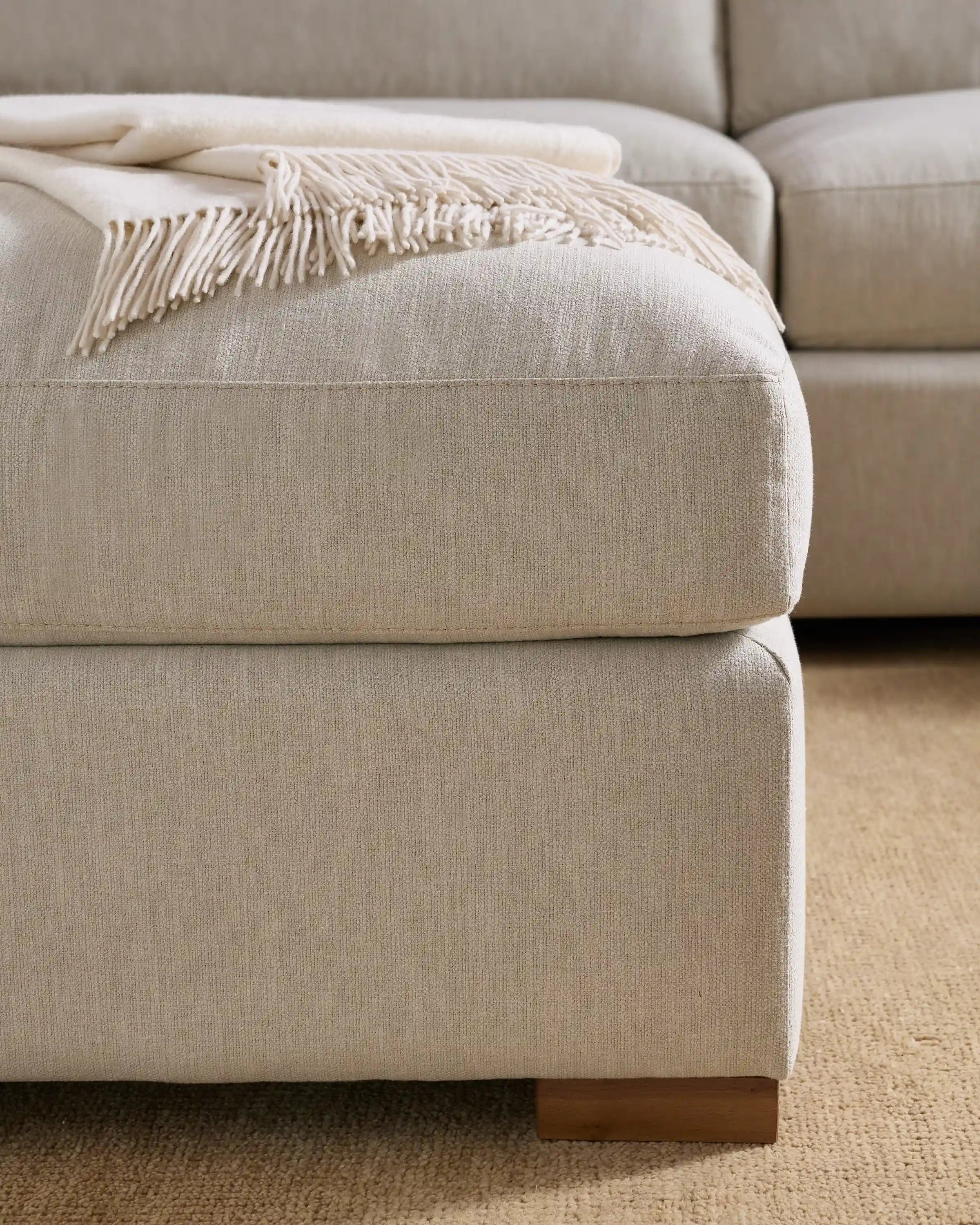 Hollis Slope Arm Ottoman in Performance Basketweave