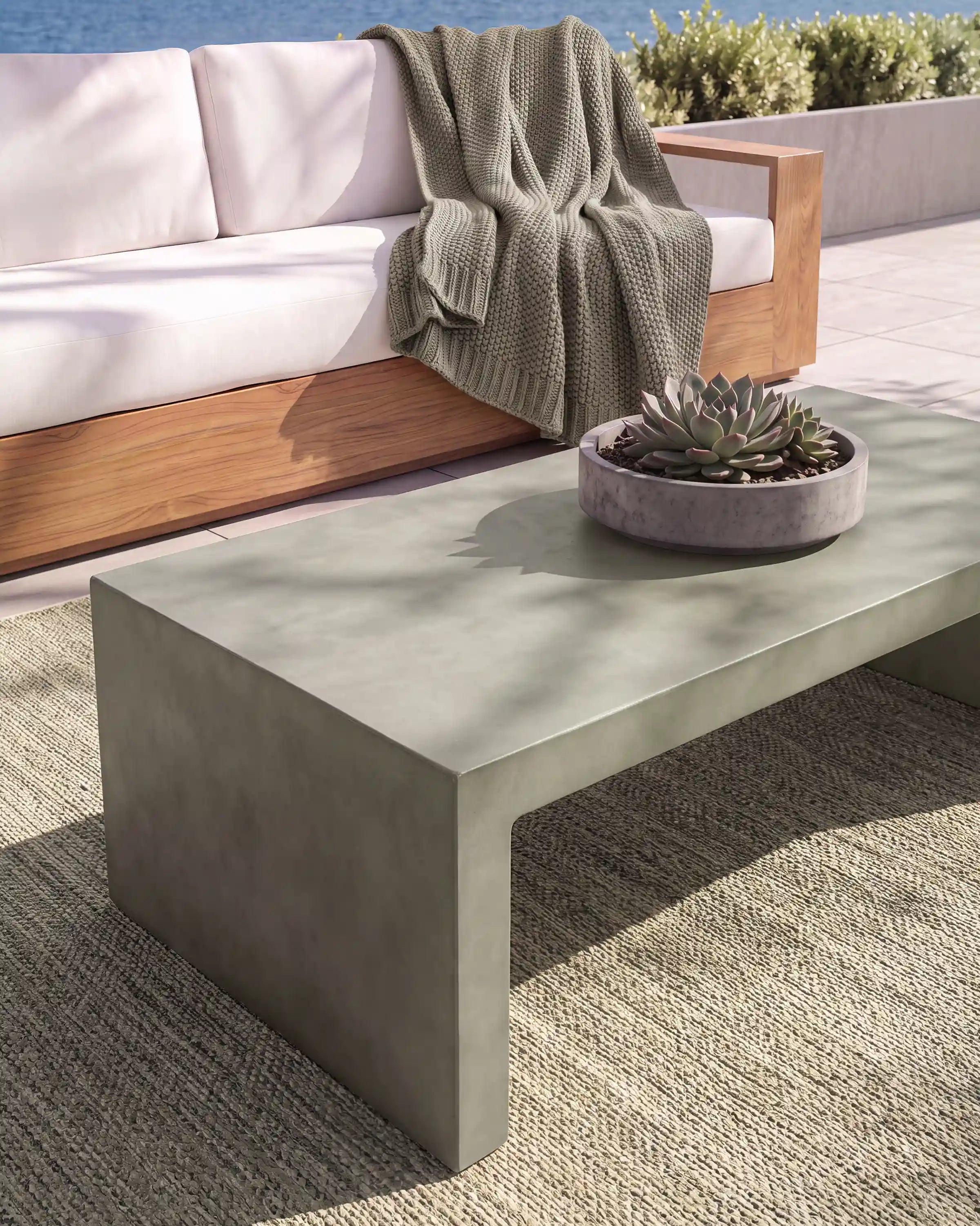 Concrete Waterfall Indoor/Outdoor Coffee Table