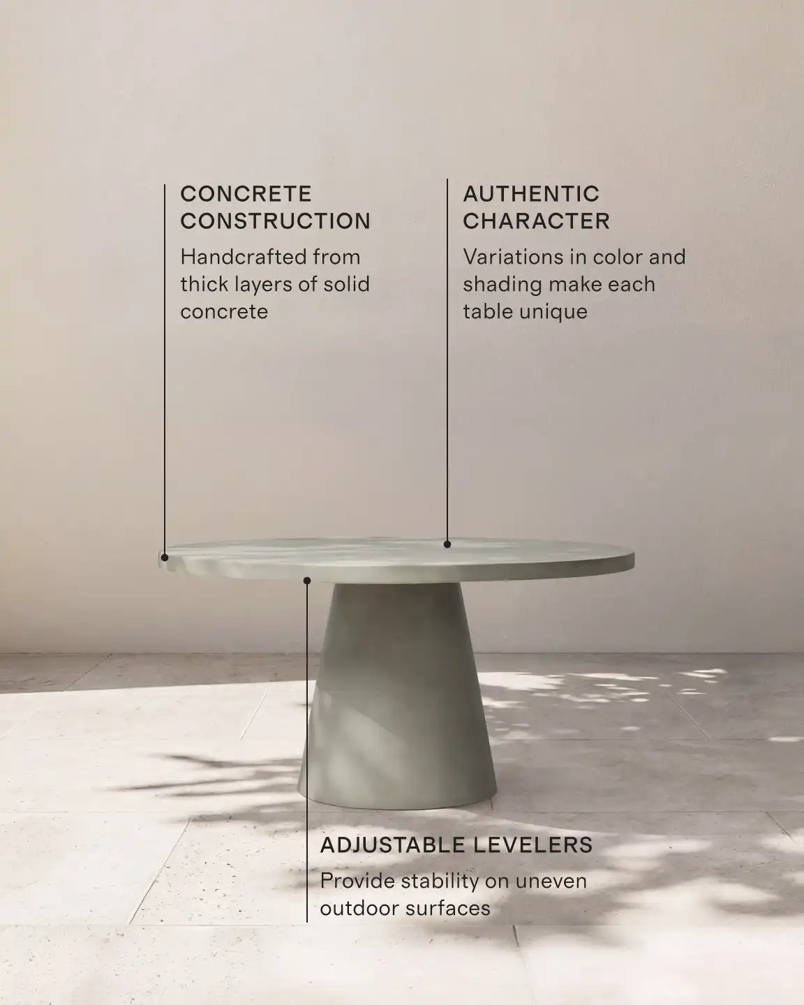 Concrete Pedestal Indoor/Outdoor Dining Table