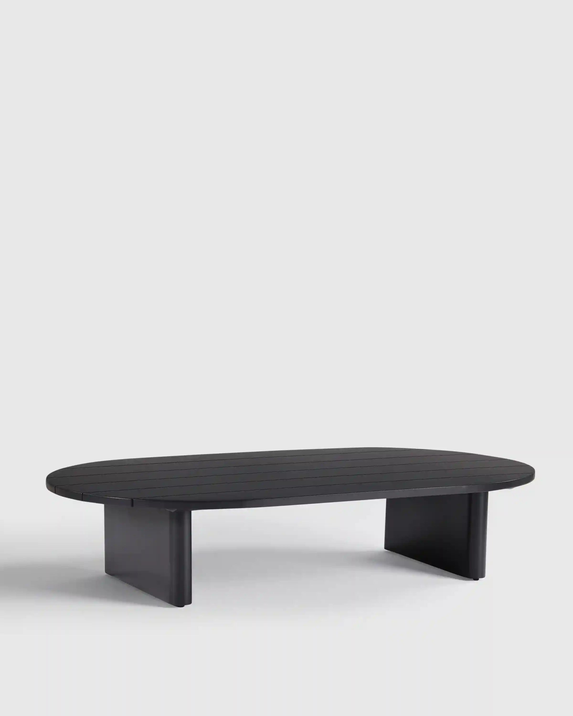 Curved Powder-Coated Aluminum Outdoor Coffee Table