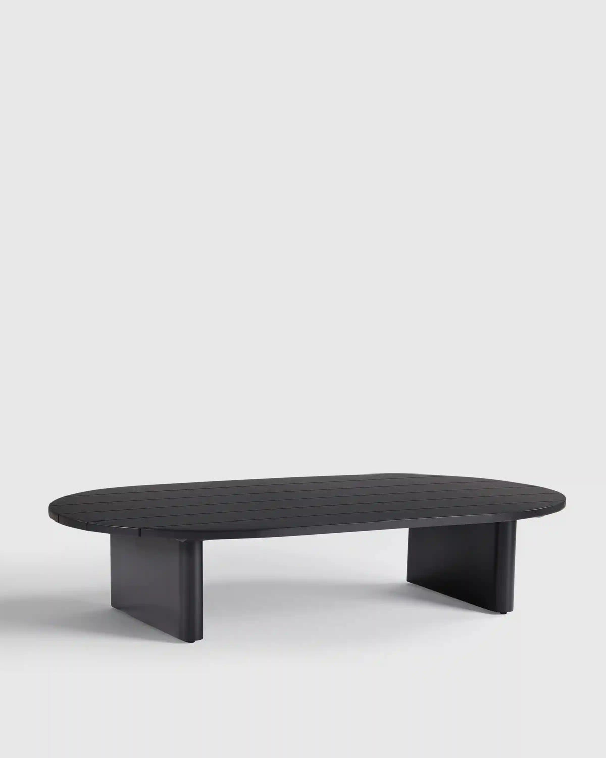 Curved Powder-Coated Aluminum Outdoor Coffee Table