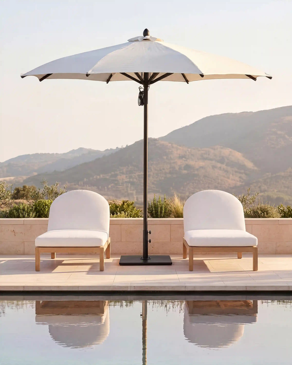 9' Round Sunbrella Outdoor Umbrella and Base