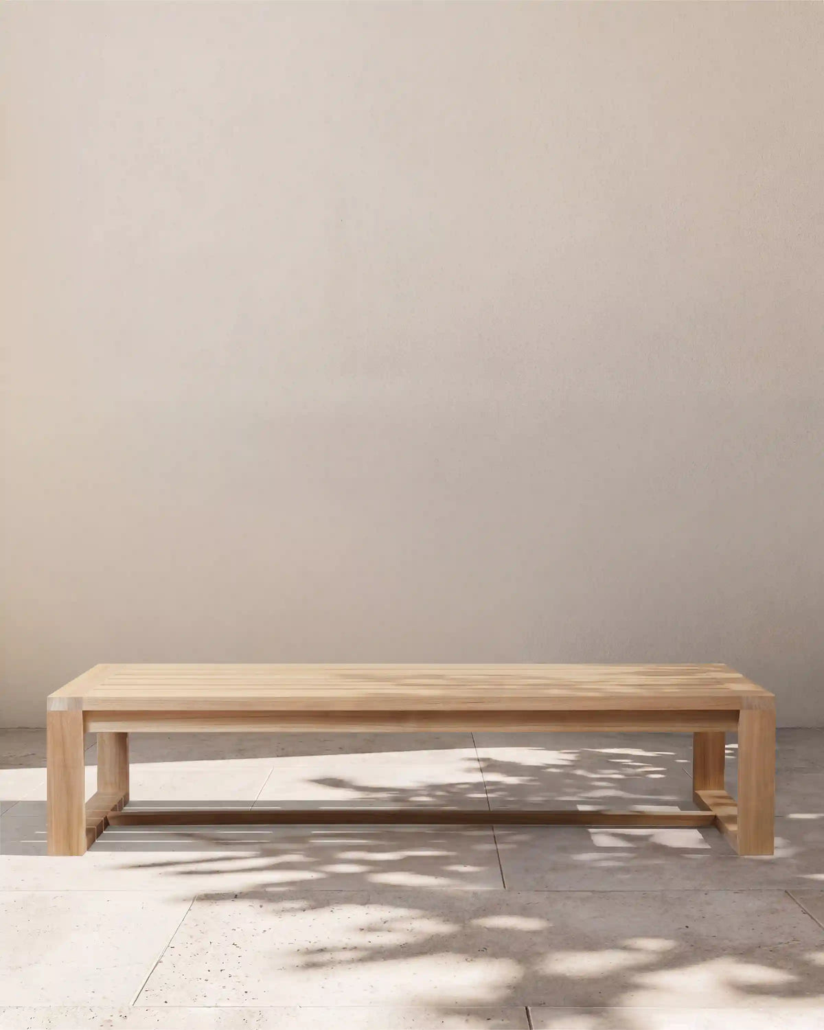 Linear Solid Teak Outdoor Coffee Table