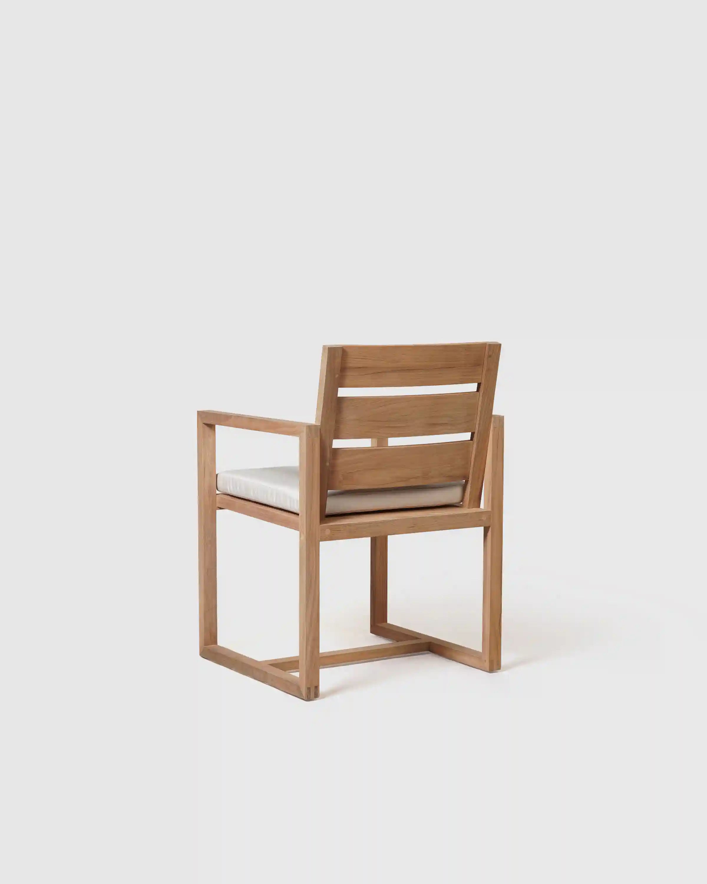 Linear Solid Teak Outdoor Dining Armchair