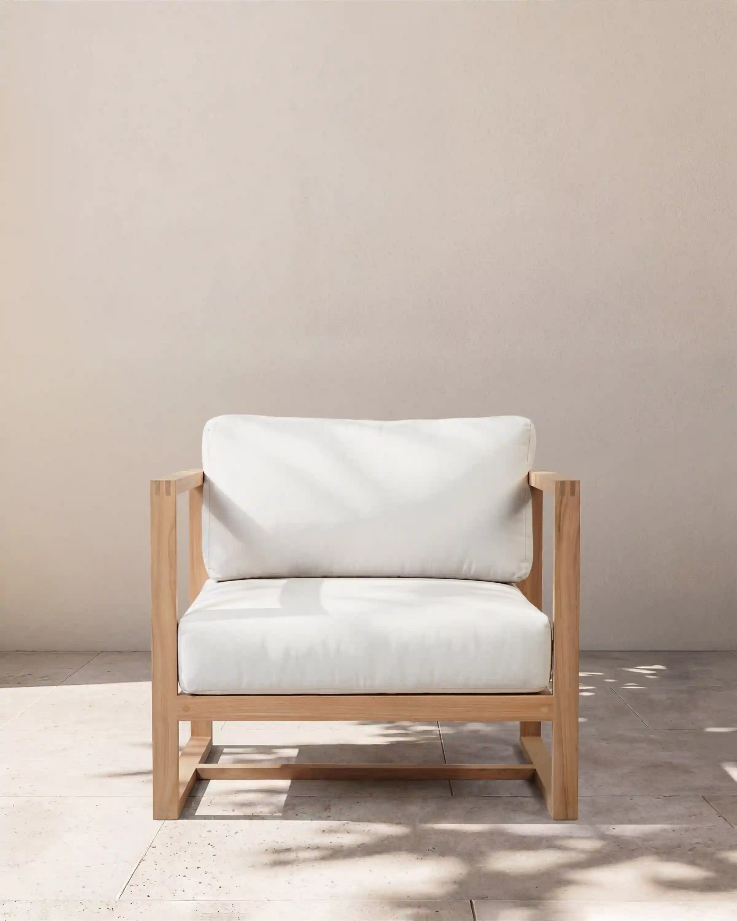 Linear Solid Teak Outdoor Lounge Chair