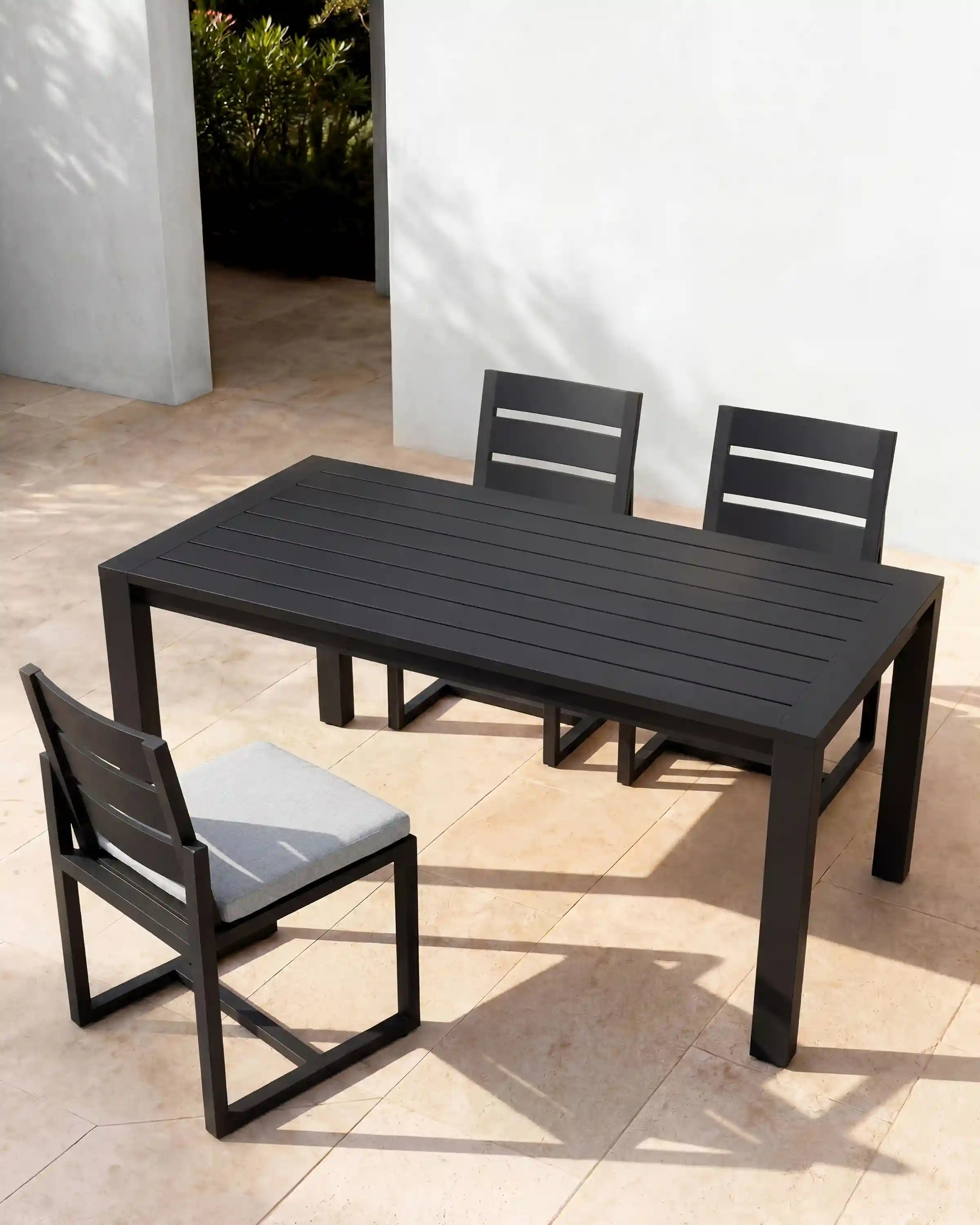 Linear Aluminum Outdoor Dining Table
