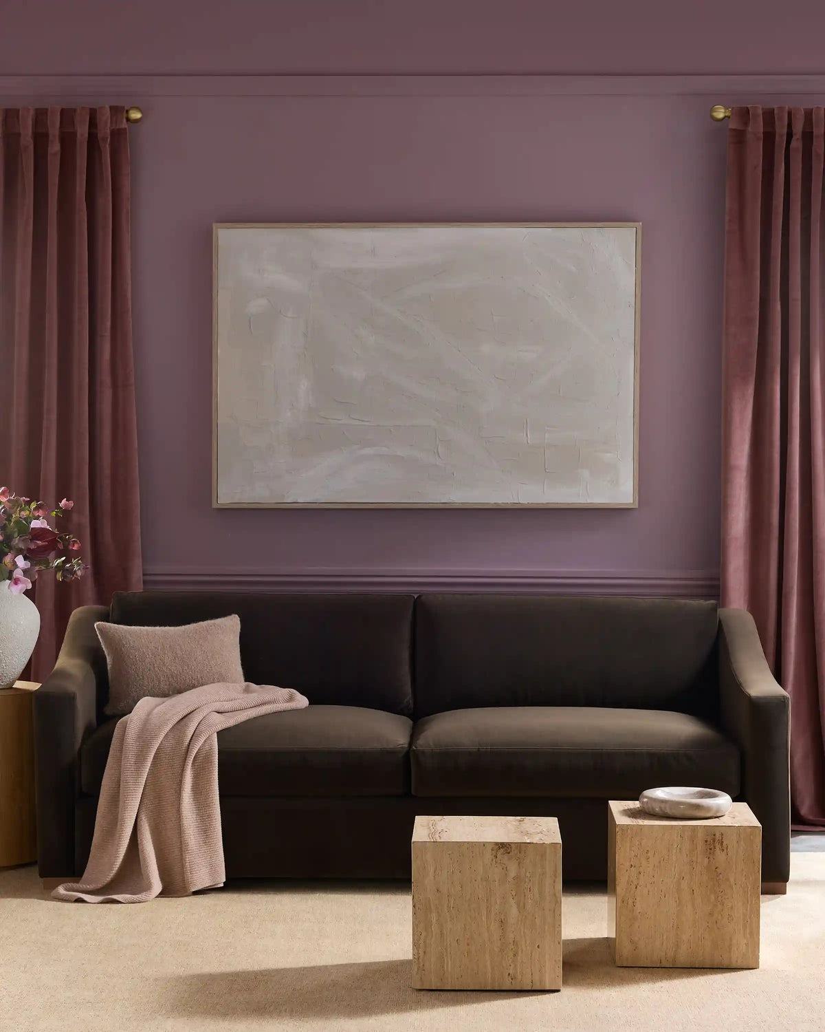 Hollis Slope Arm Sofa in Performance Velvet