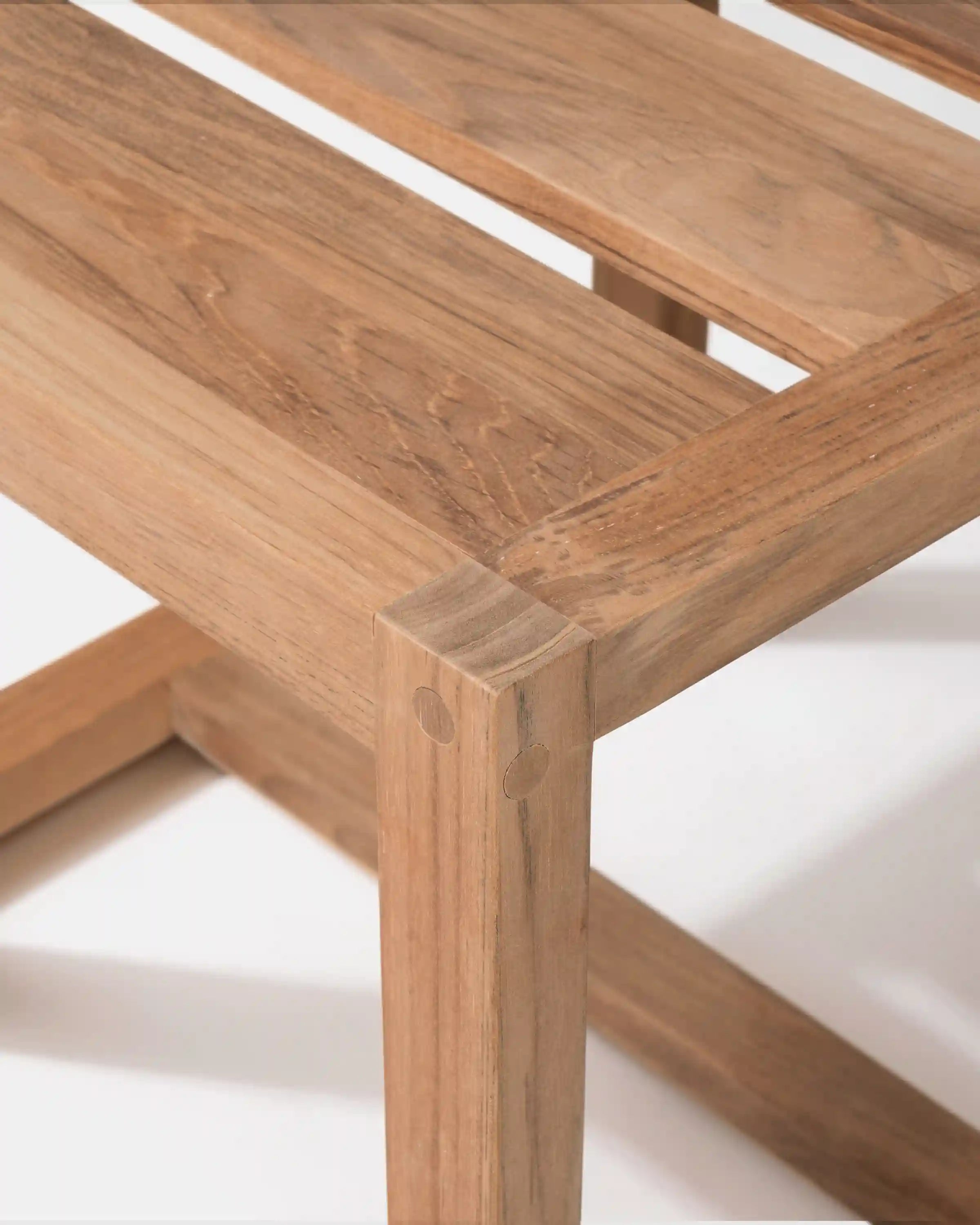 Linear Solid Teak Outdoor Dining Side Chair (Set of 2)