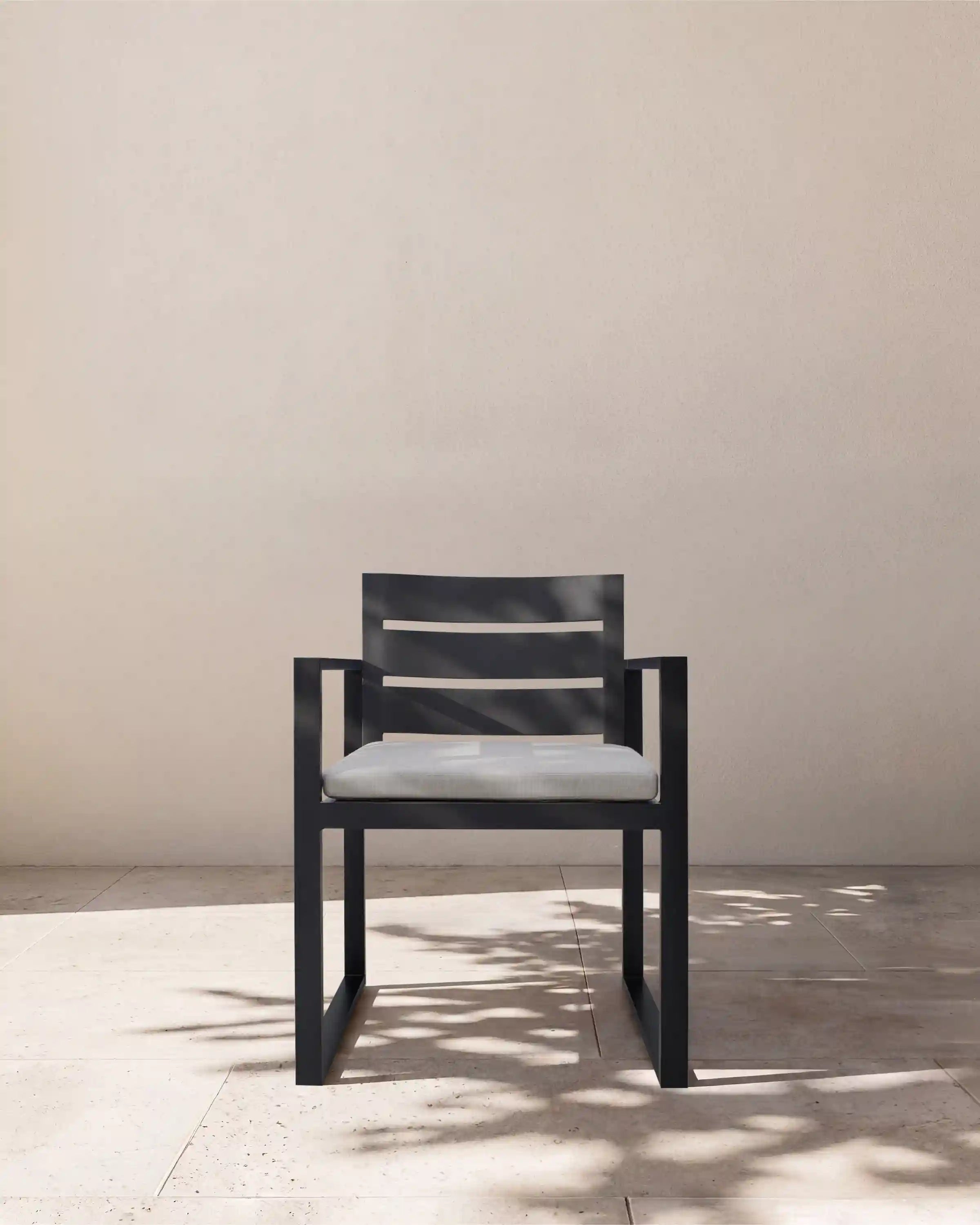 Linear Aluminum Outdoor Dining Armchair