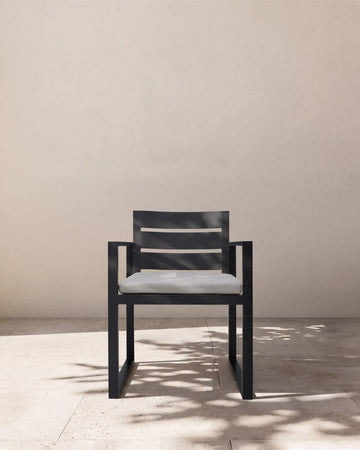 Linear Aluminum Outdoor Dining Armchair