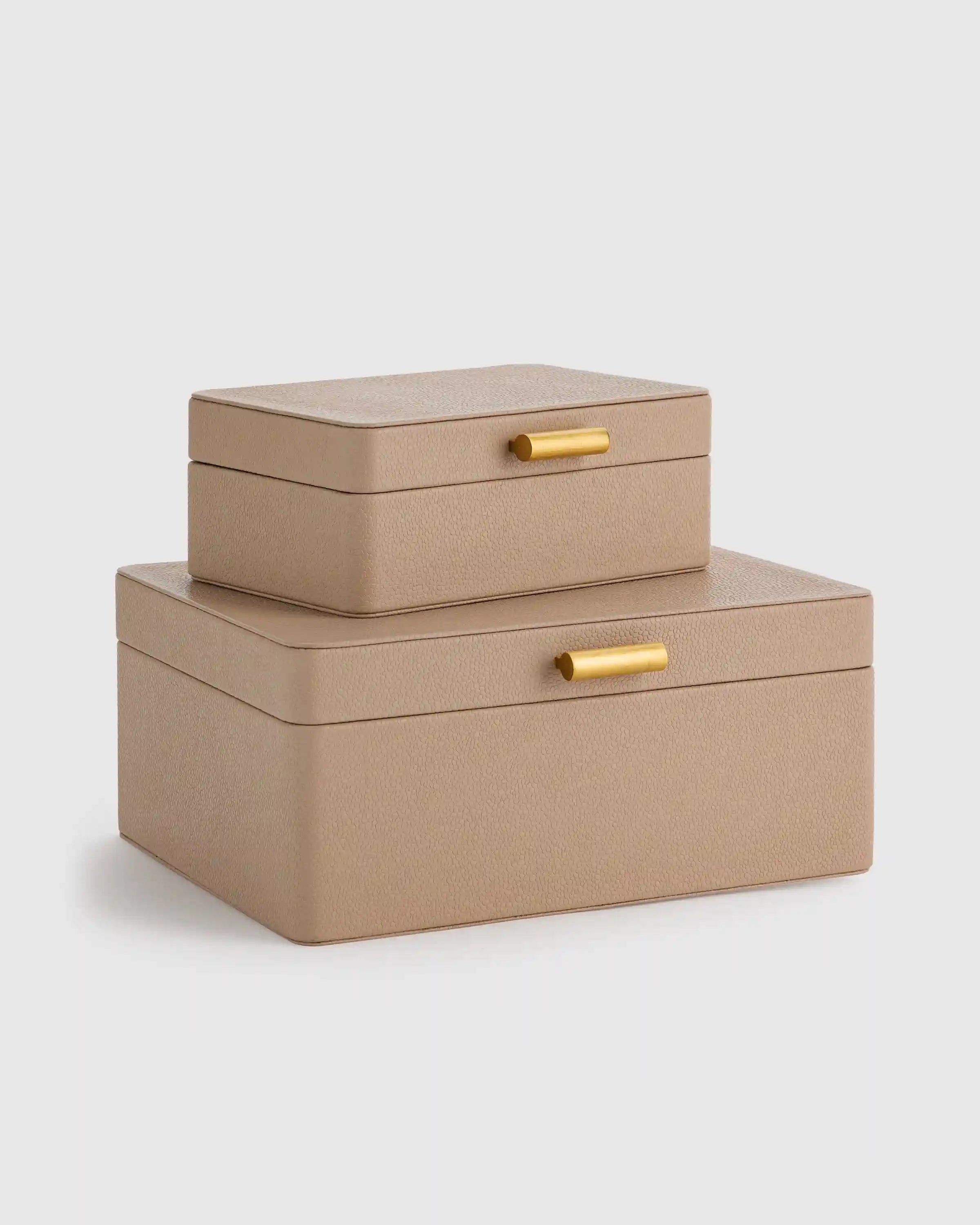 Shagreen Leather Decorative Boxes (Set of 2)