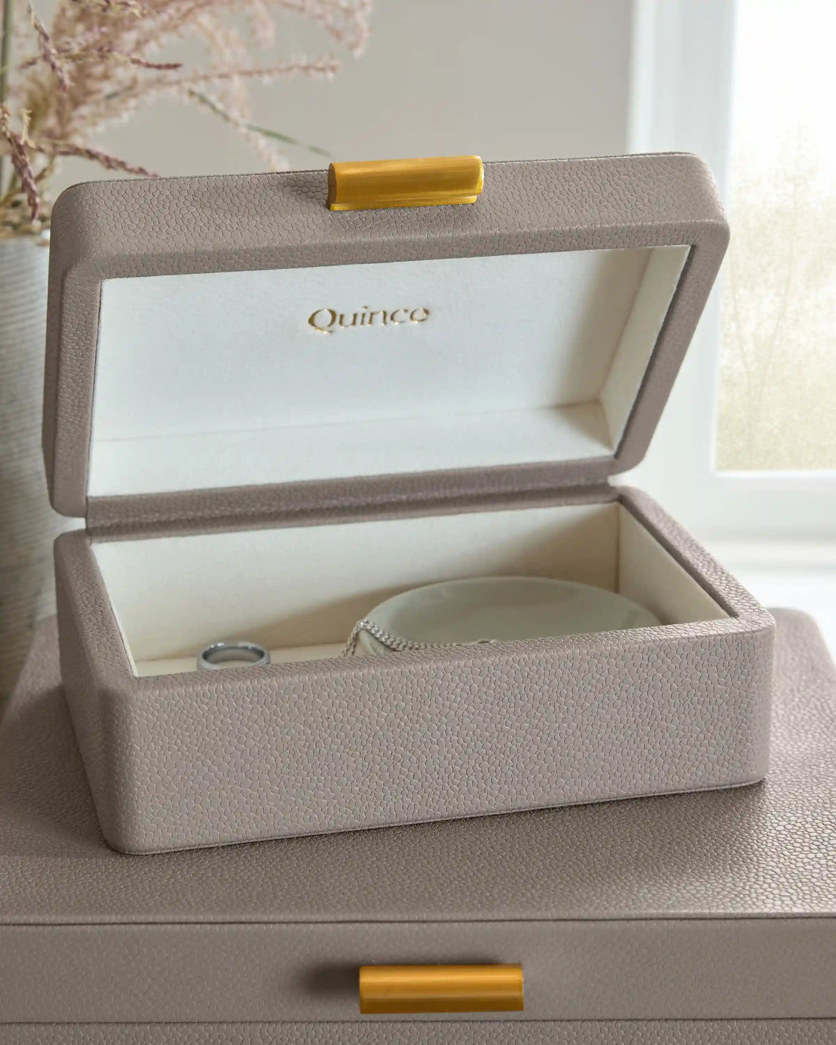 Shagreen Leather Decorative Boxes (Set of 2)